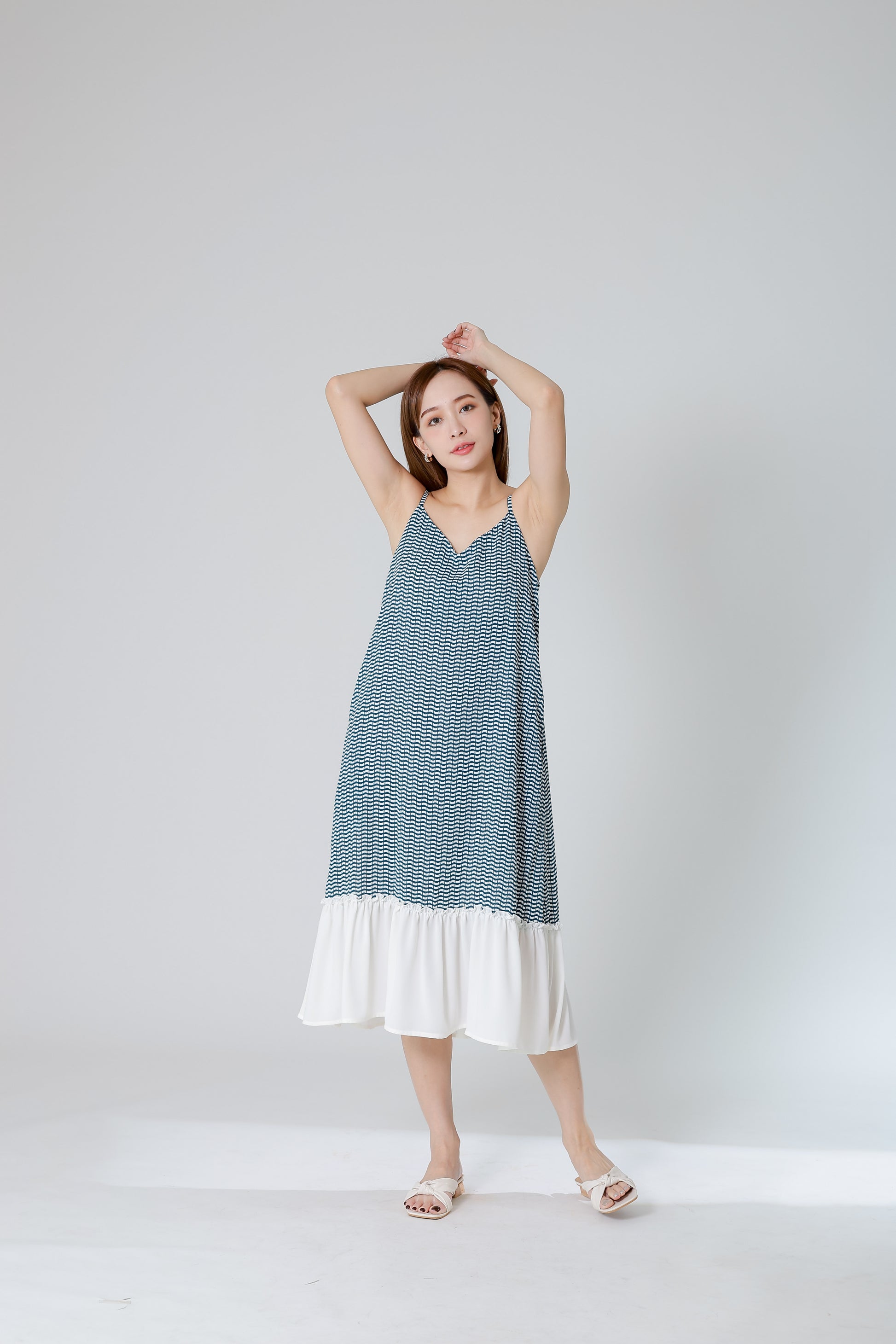 Fanny Camisole Ruffles Dress - Emerald