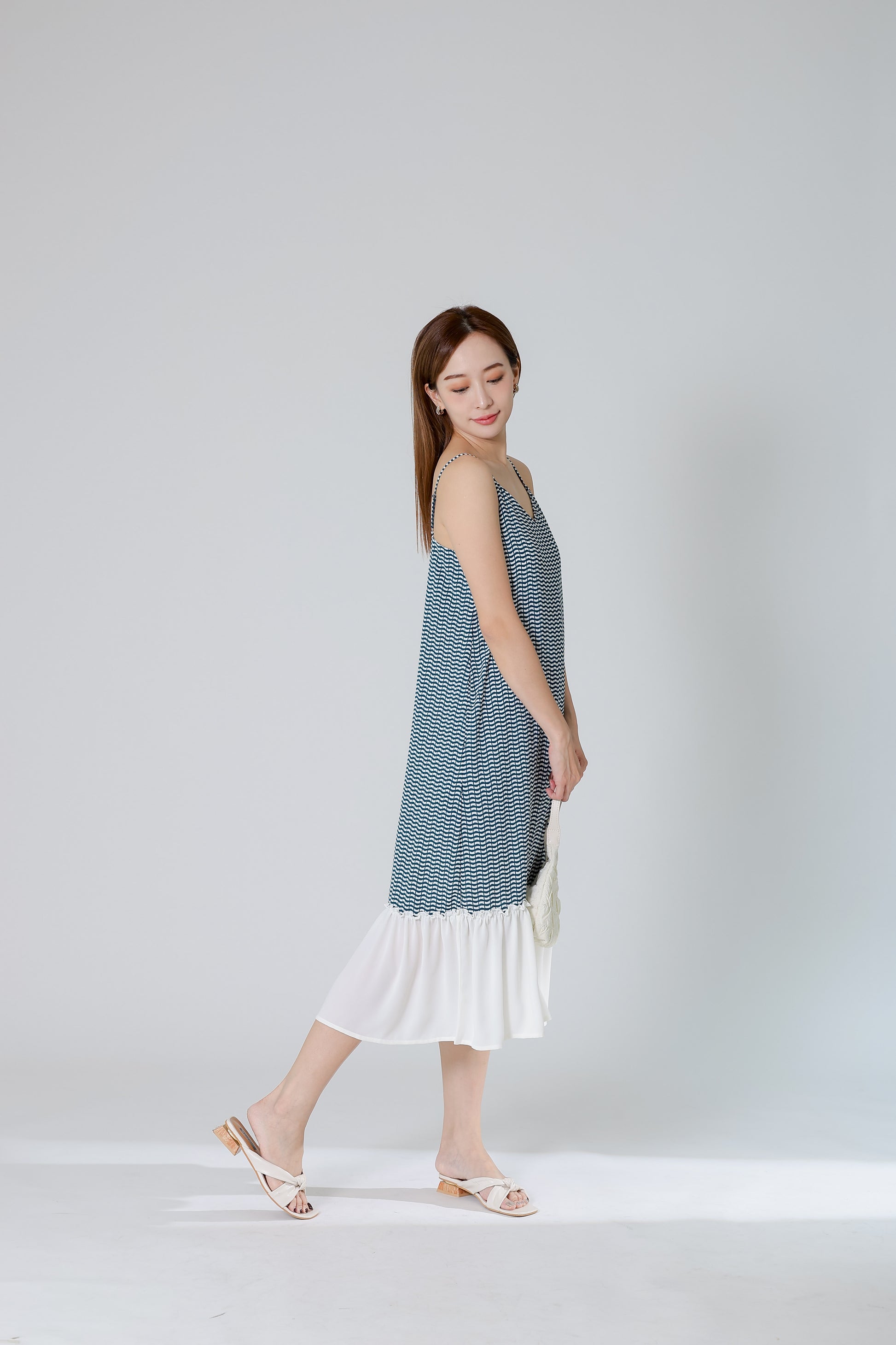 Fanny Camisole Ruffles Dress - Emerald