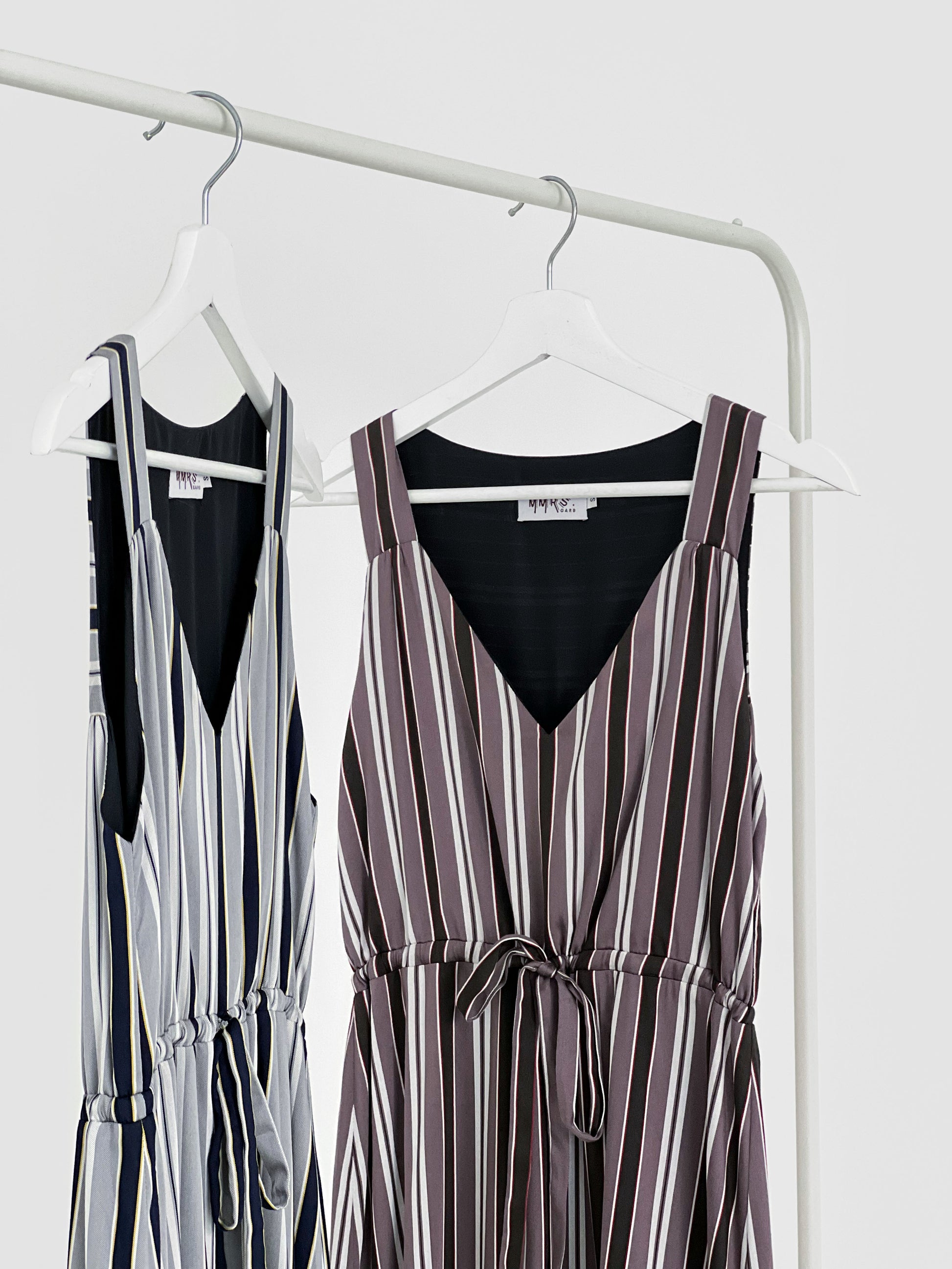 Finley Stripe Drawstring Dress - Brown