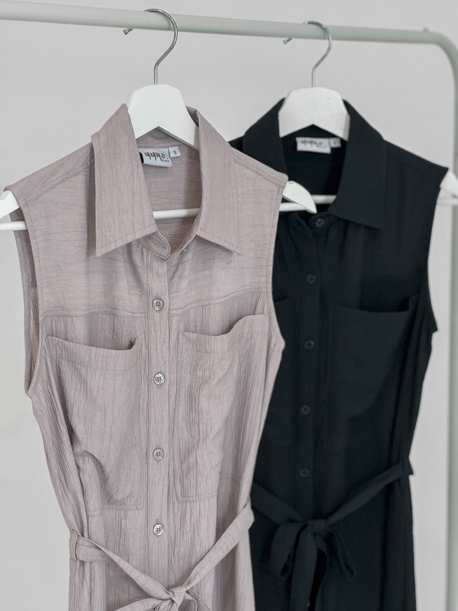 Fran Midi Shirt Dress - Black