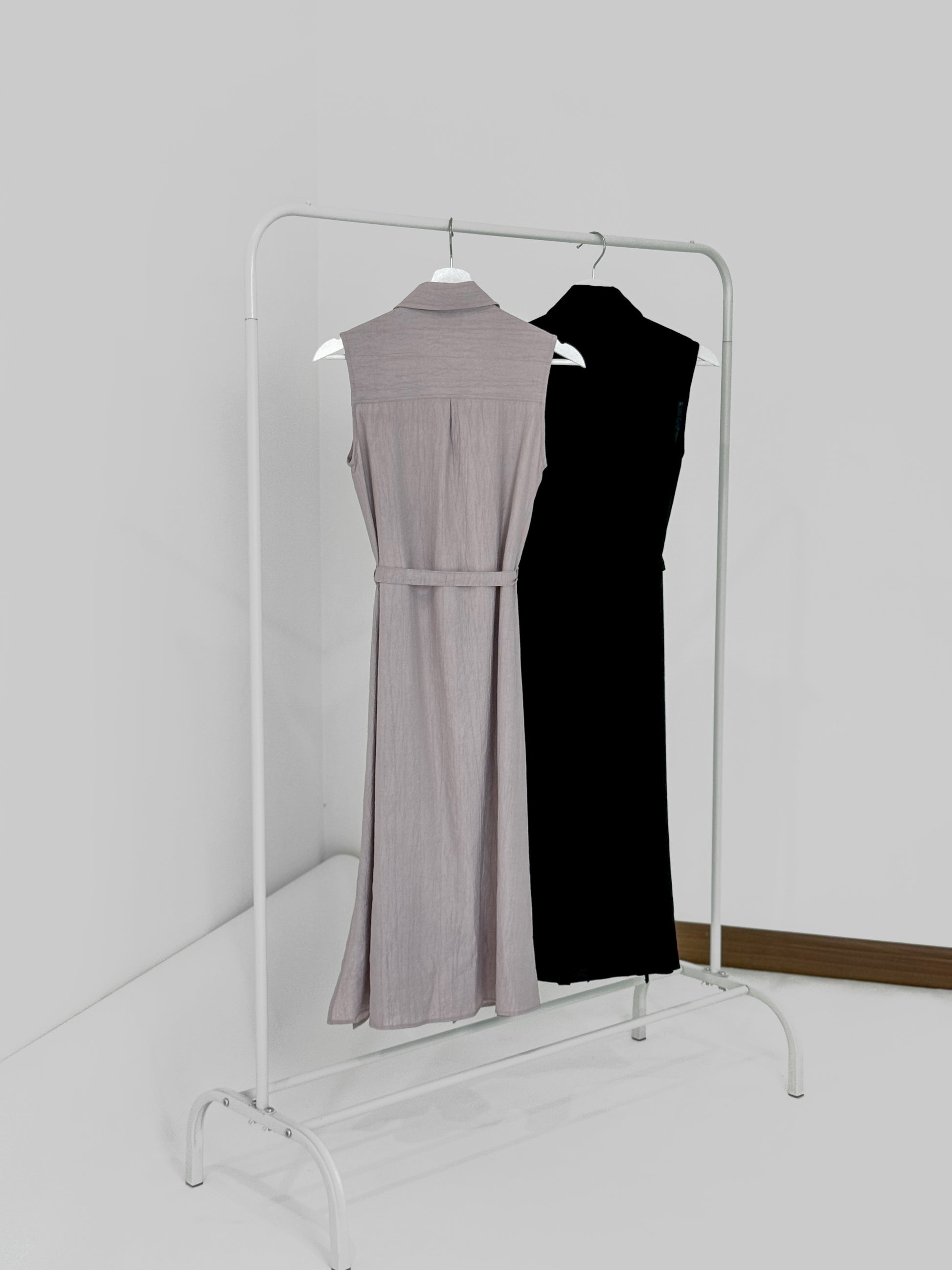 Fran Midi Shirt Dress - Black