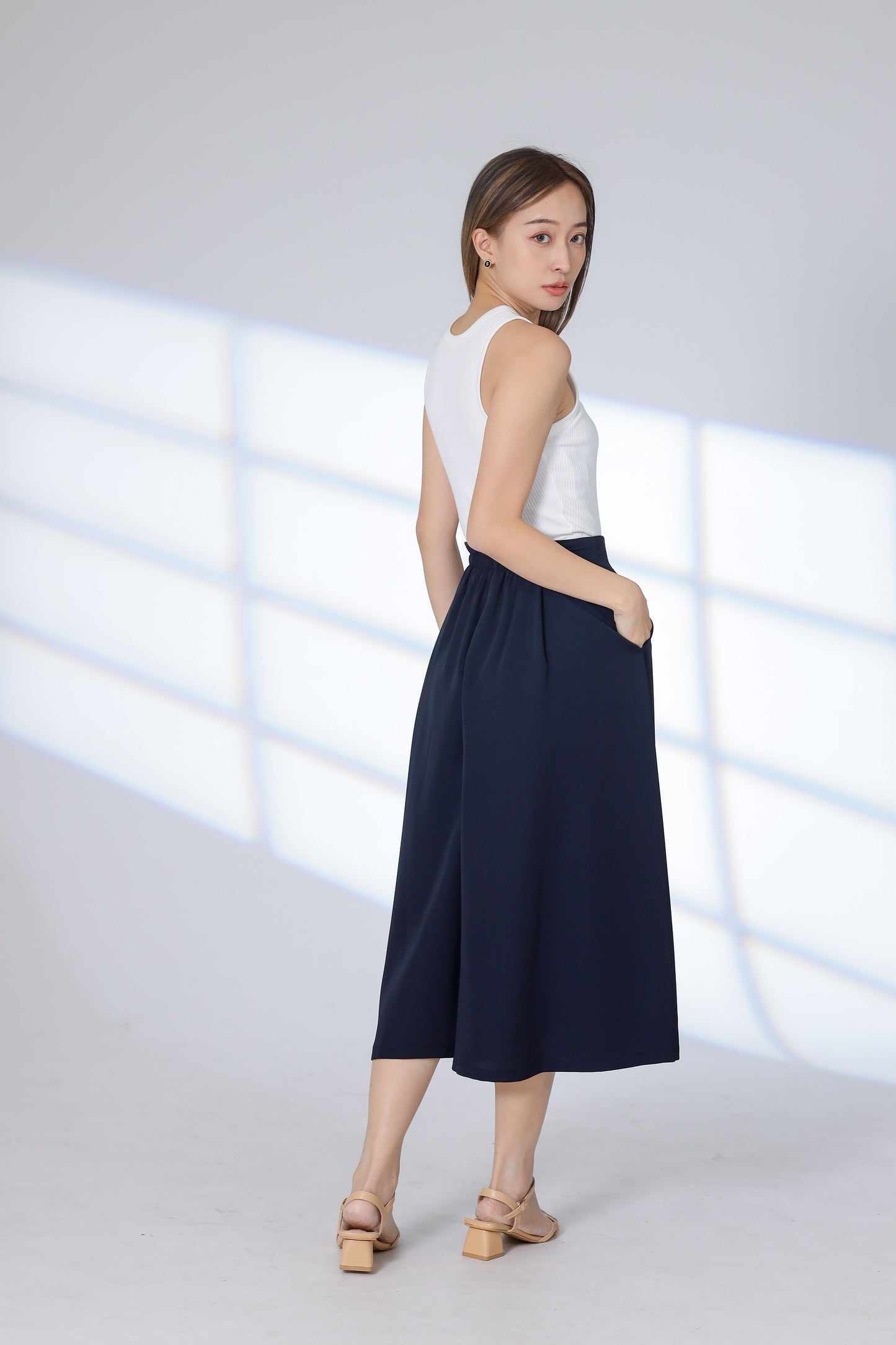 Franka Flared Skort - Navy