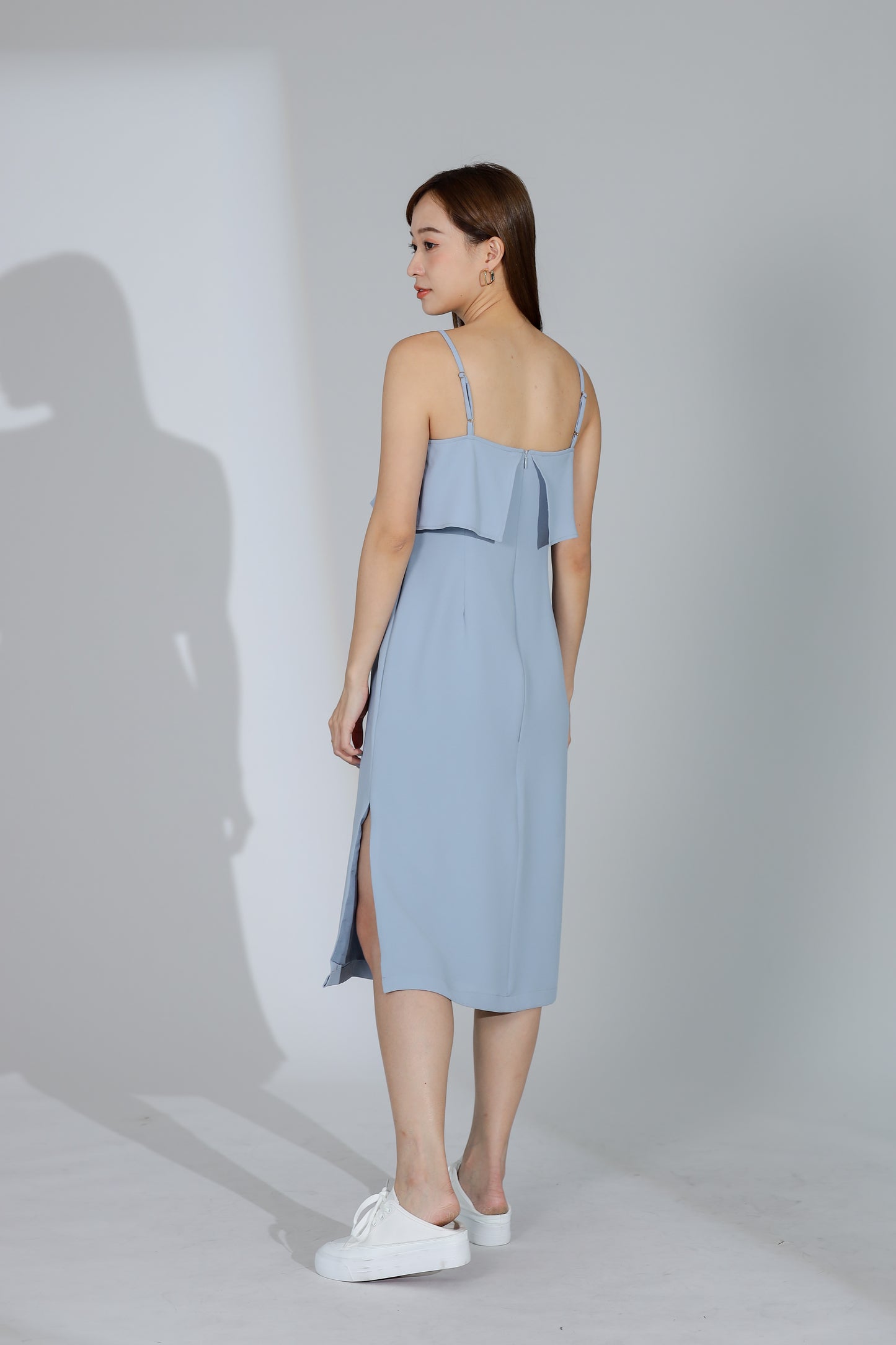 Freya Side Slit Cami Dress - Bluish Grey