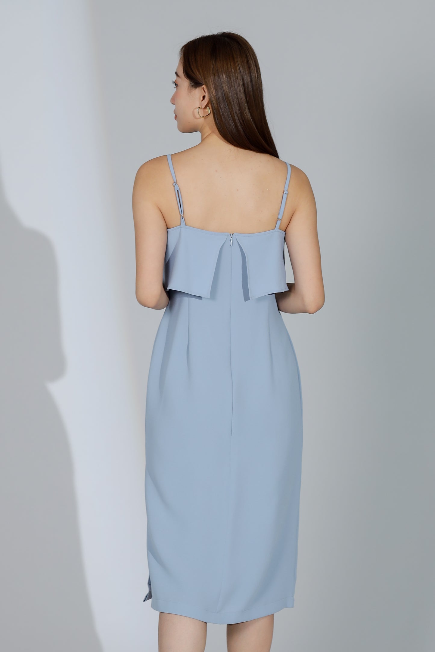 Freya Side Slit Cami Dress - Bluish Grey