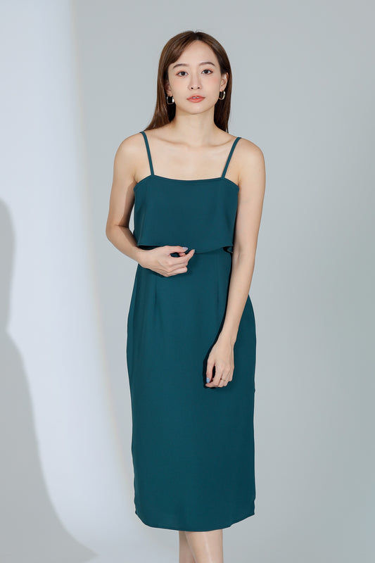 Freya Side Slit Cami Dress - Green