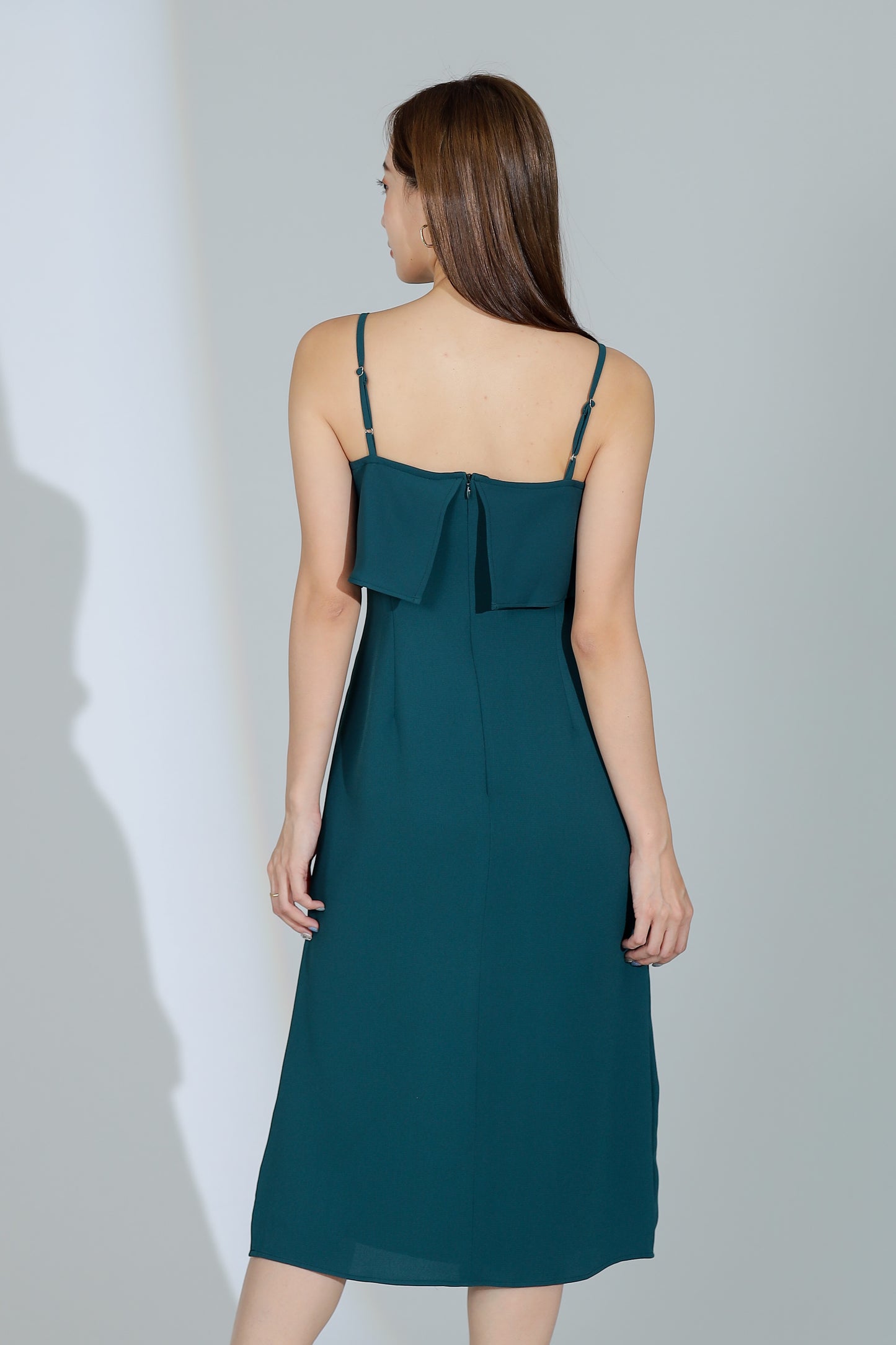 Freya Side Slit Cami Dress - Green