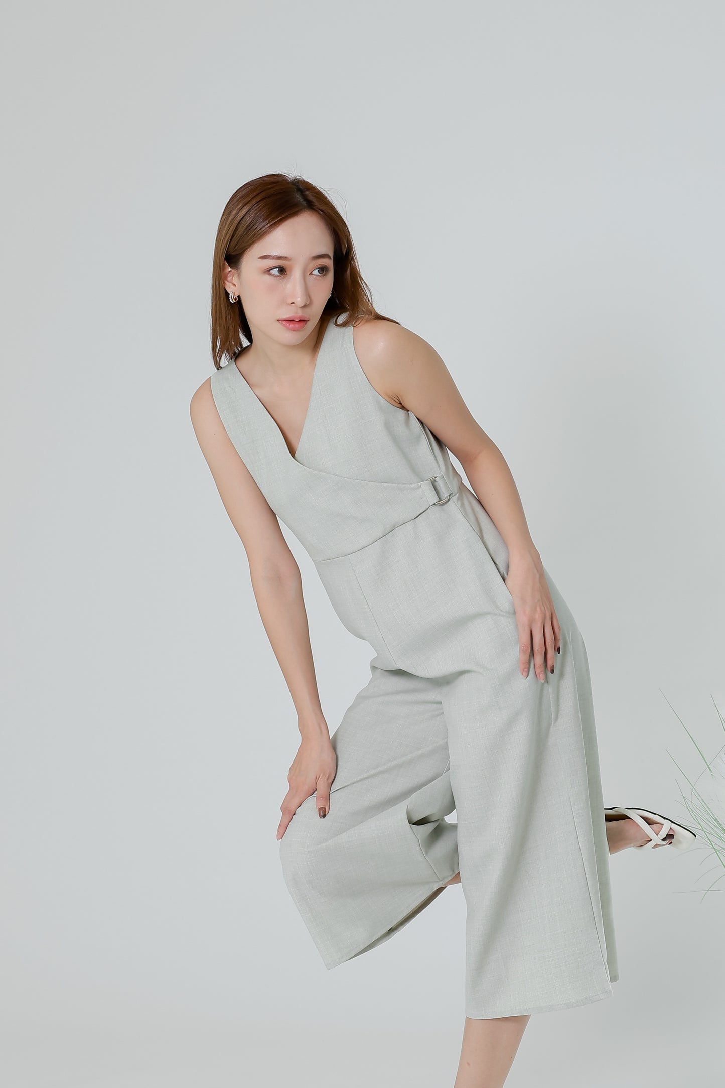 Frida Wrap Jumpsuit - Light Sage