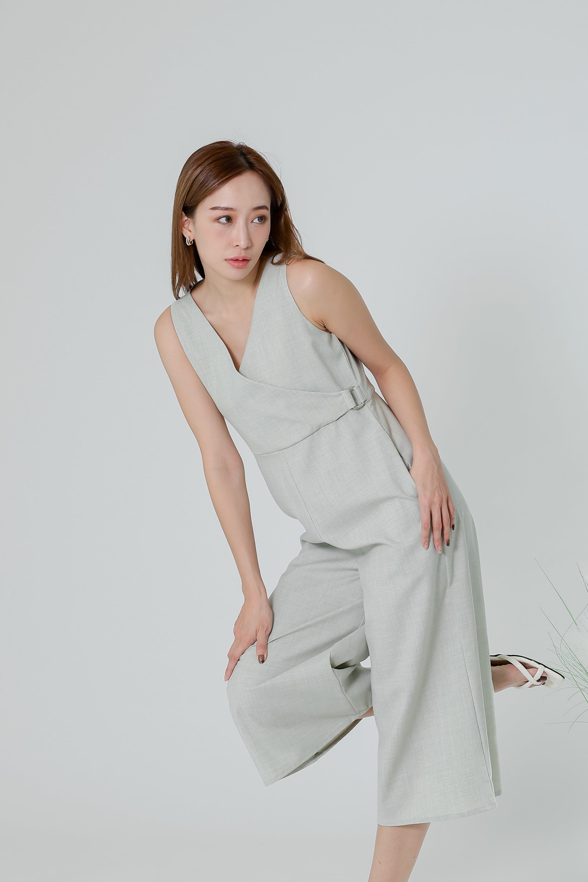 Frida Wrap Jumpsuit - Light Sage