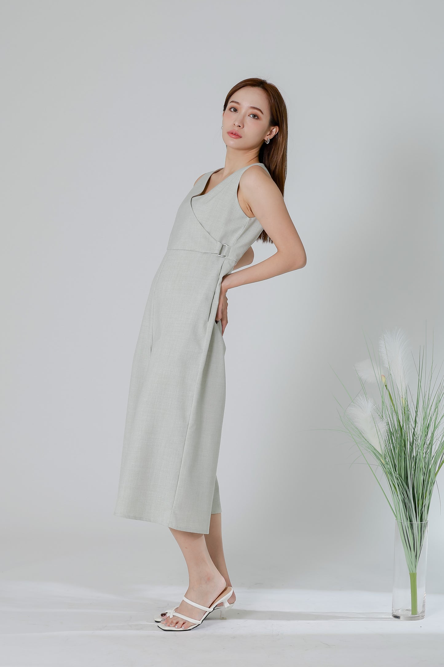 Frida Wrap Jumpsuit - Light Sage