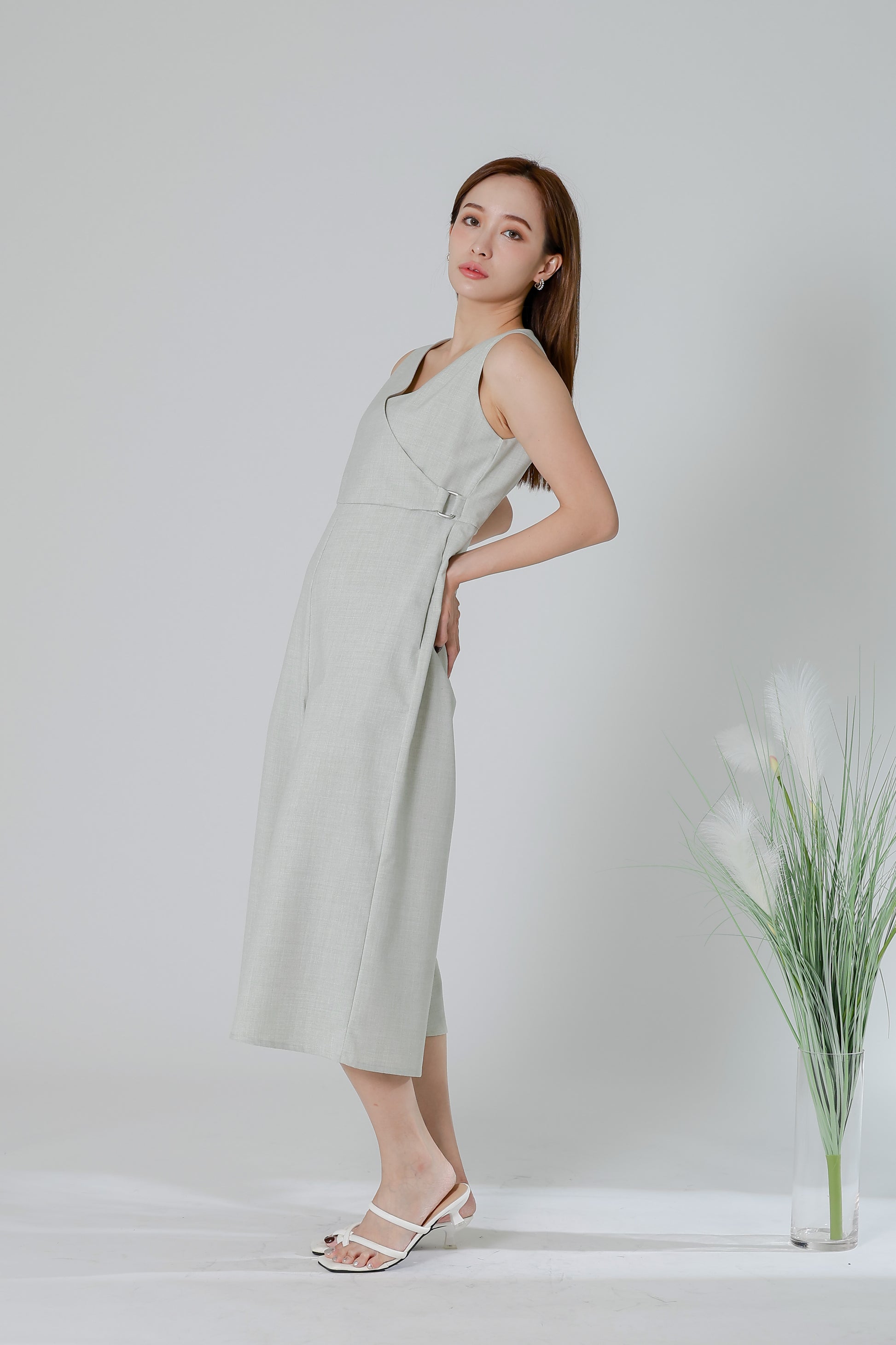 Frida Wrap Jumpsuit - Light Sage