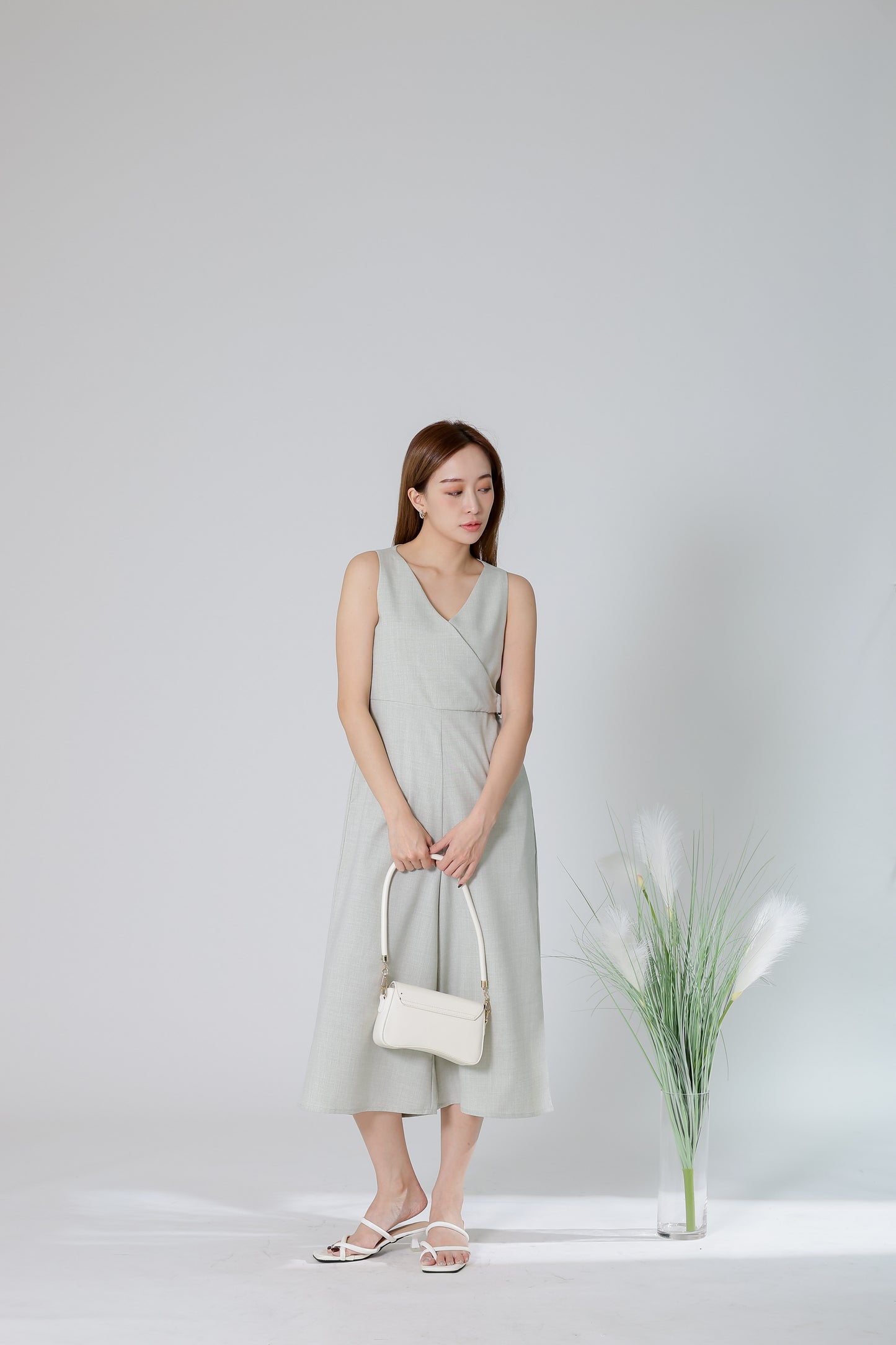 Frida Wrap Jumpsuit - Light Sage