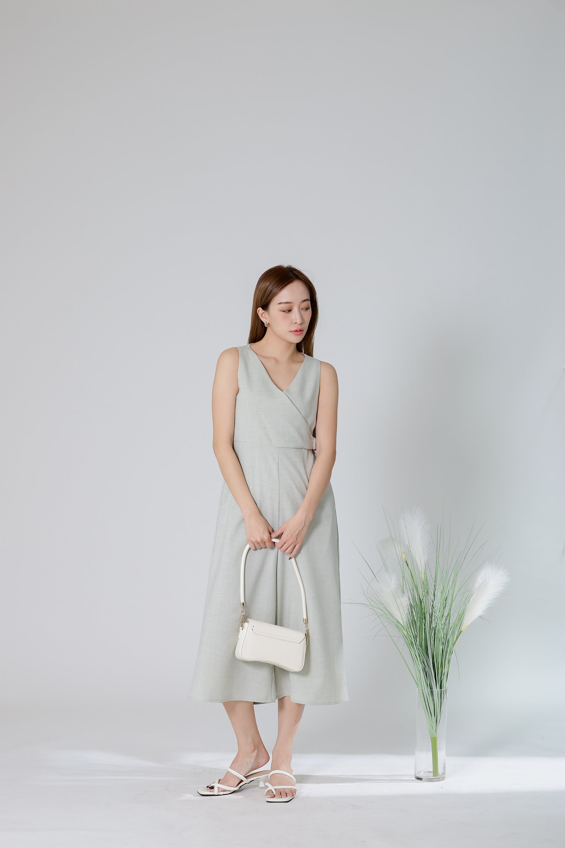 Frida Wrap Jumpsuit - Light Sage