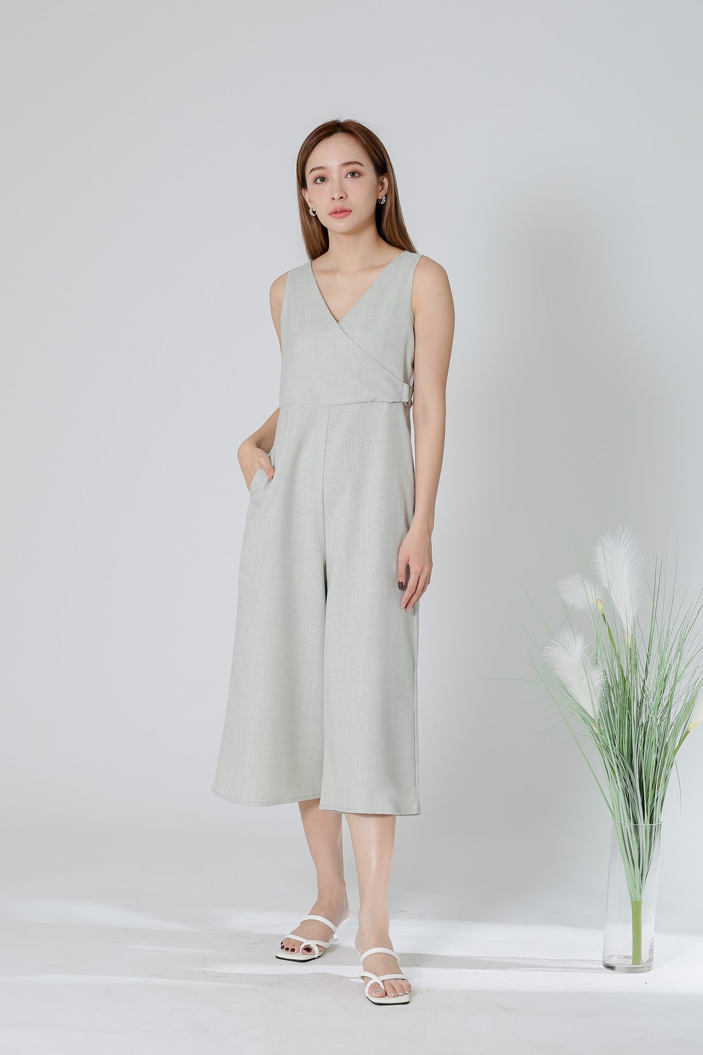 Frida Wrap Jumpsuit - Light Sage