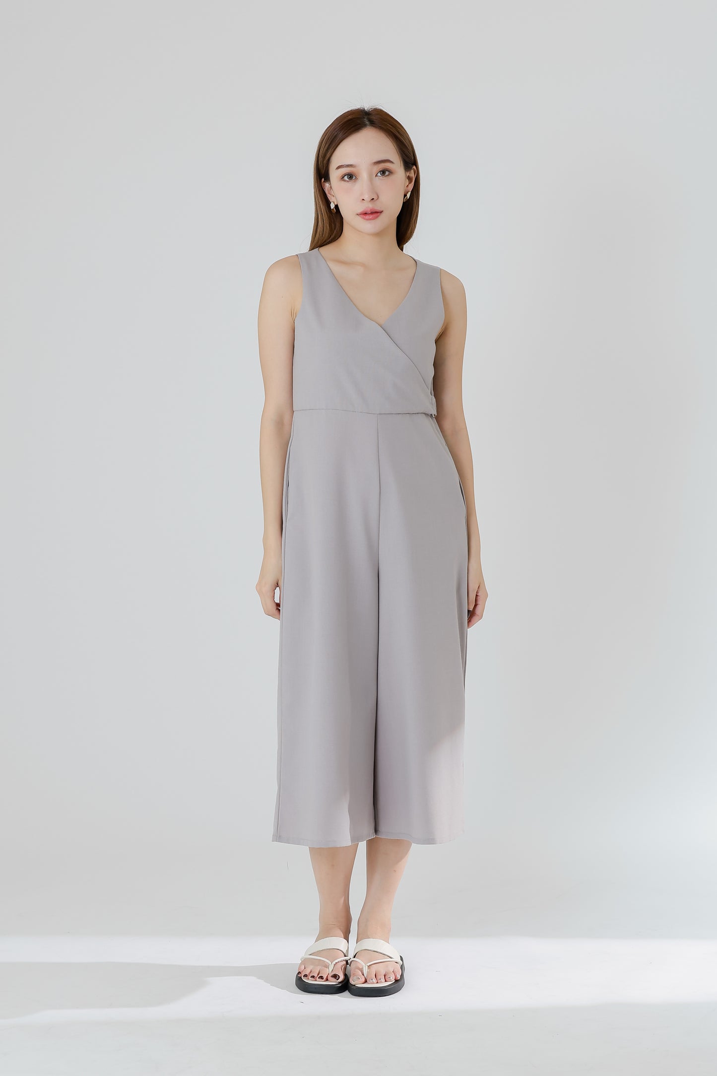 Frida Wrap Jumpsuit - Taupe