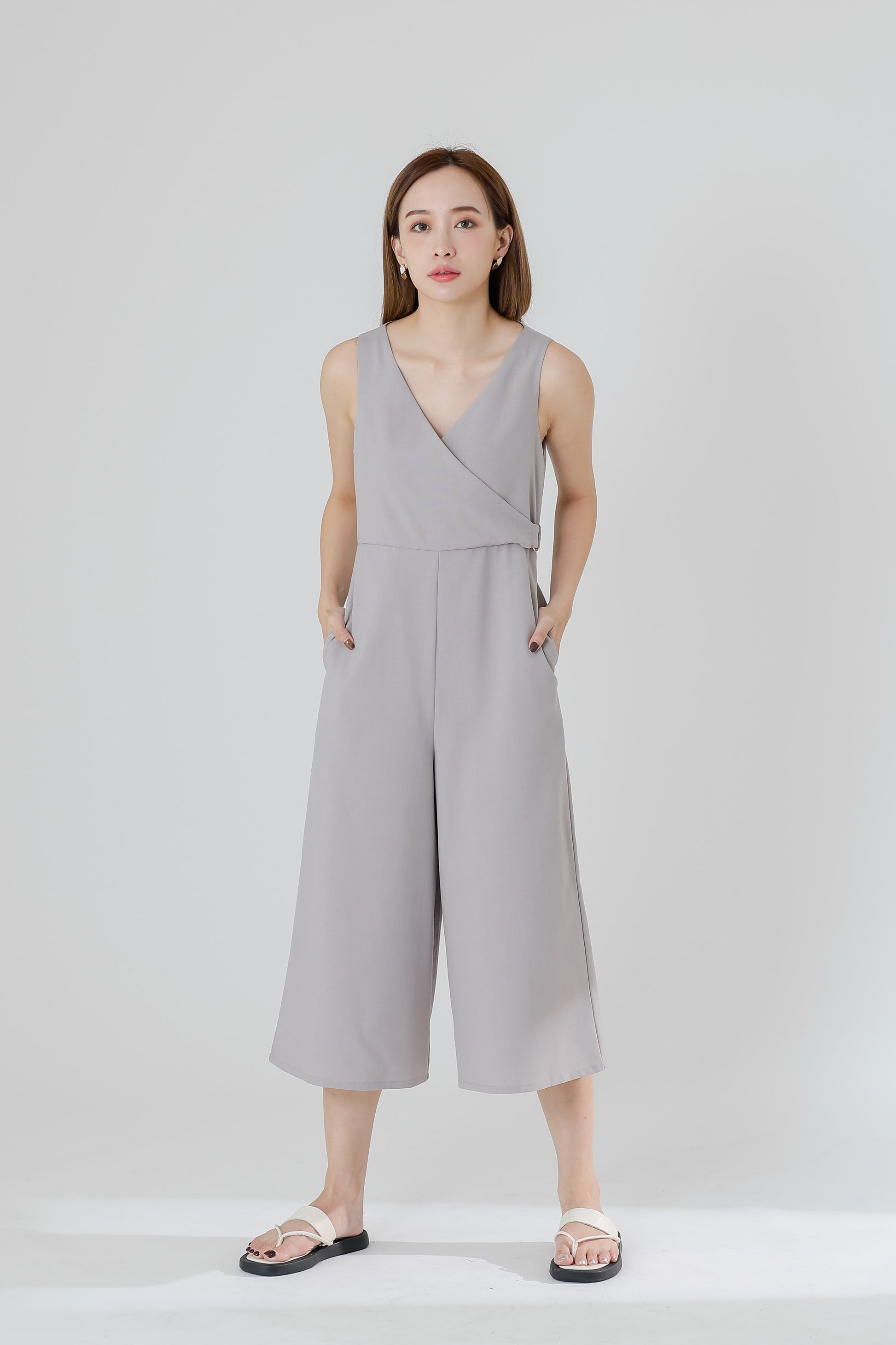 Frida Wrap Jumpsuit - Taupe