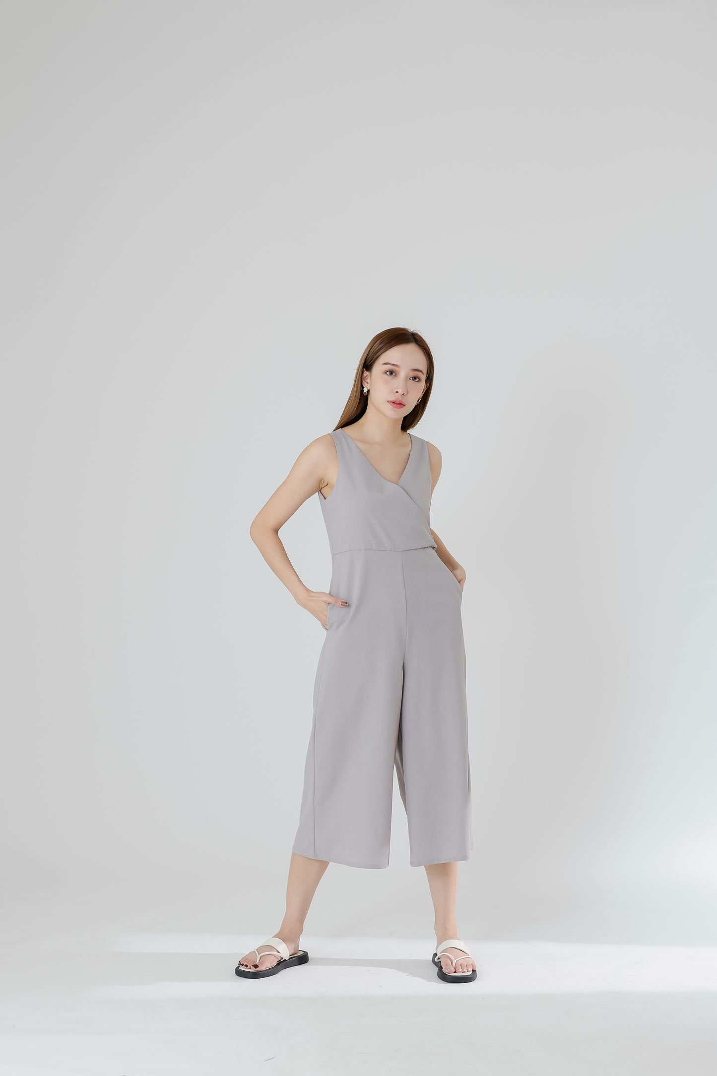 Frida Wrap Jumpsuit - Taupe
