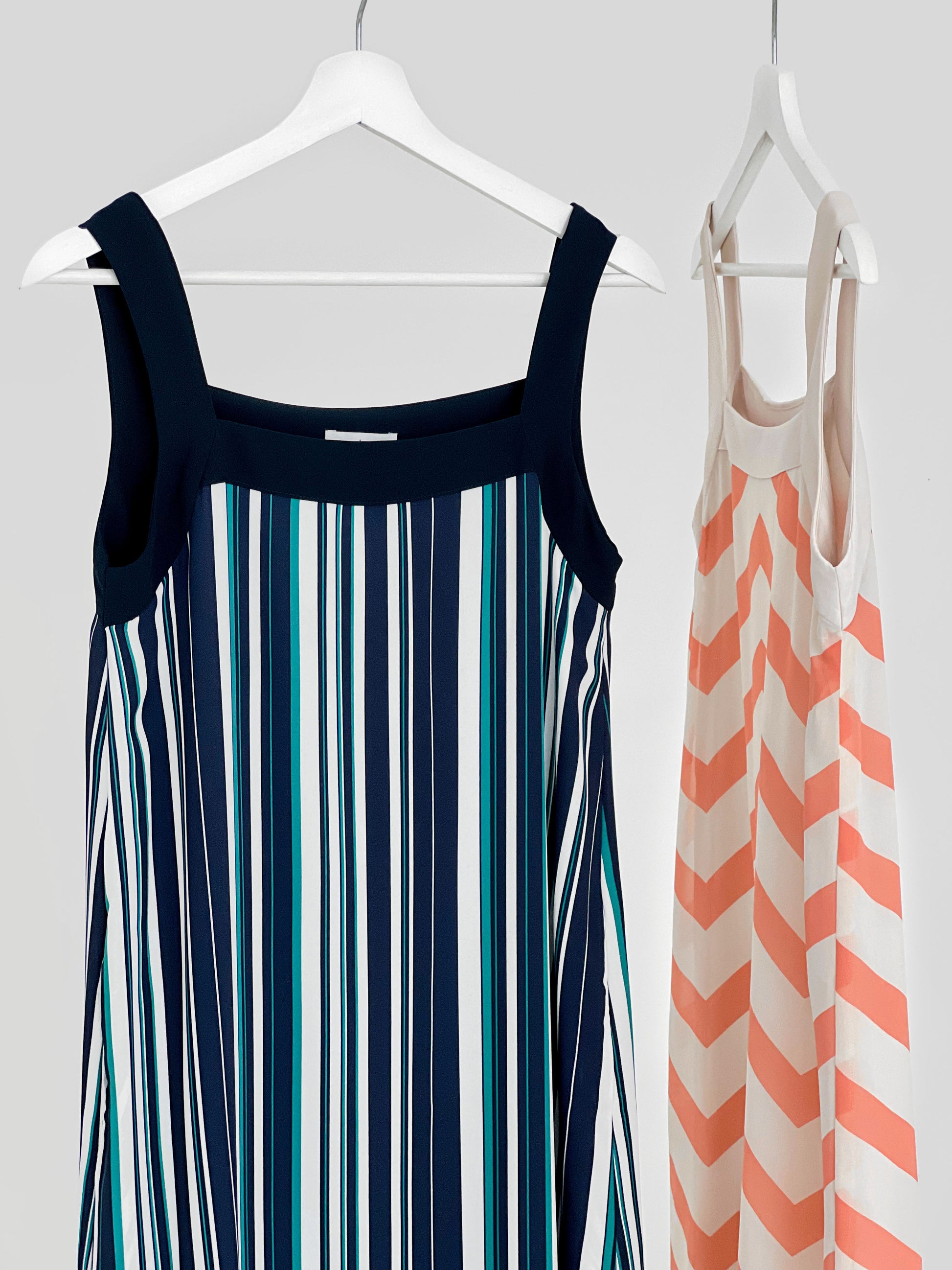Genna Square Neck Midi Dress - Stripes