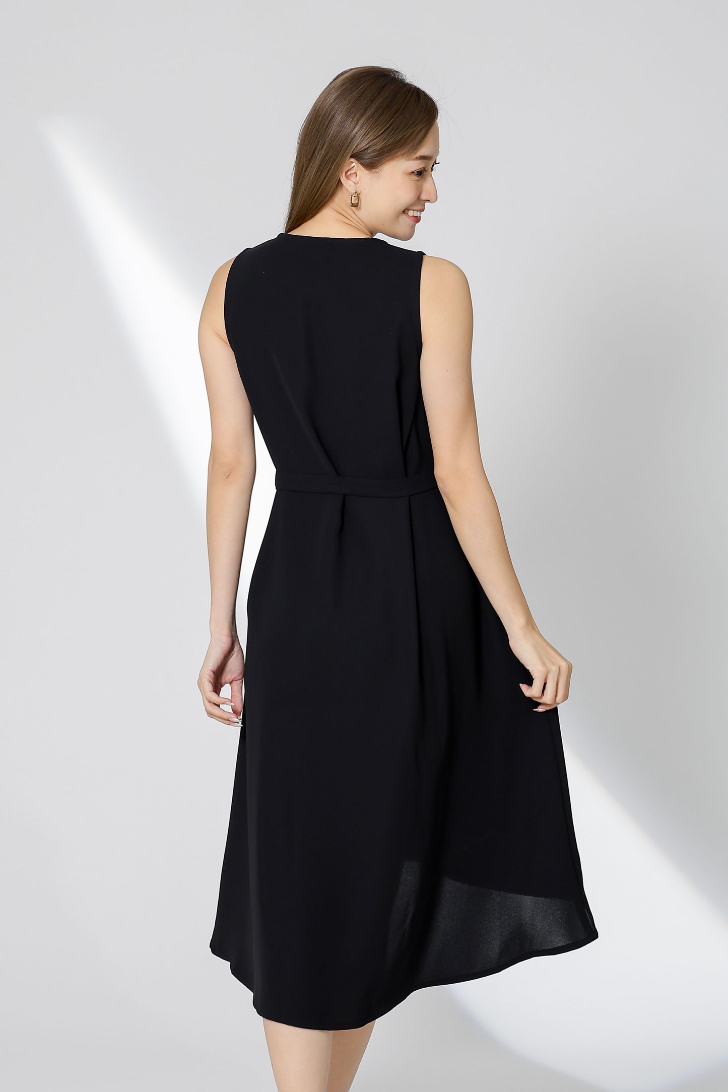 Gerri Asymmetric Hem Dress - Black