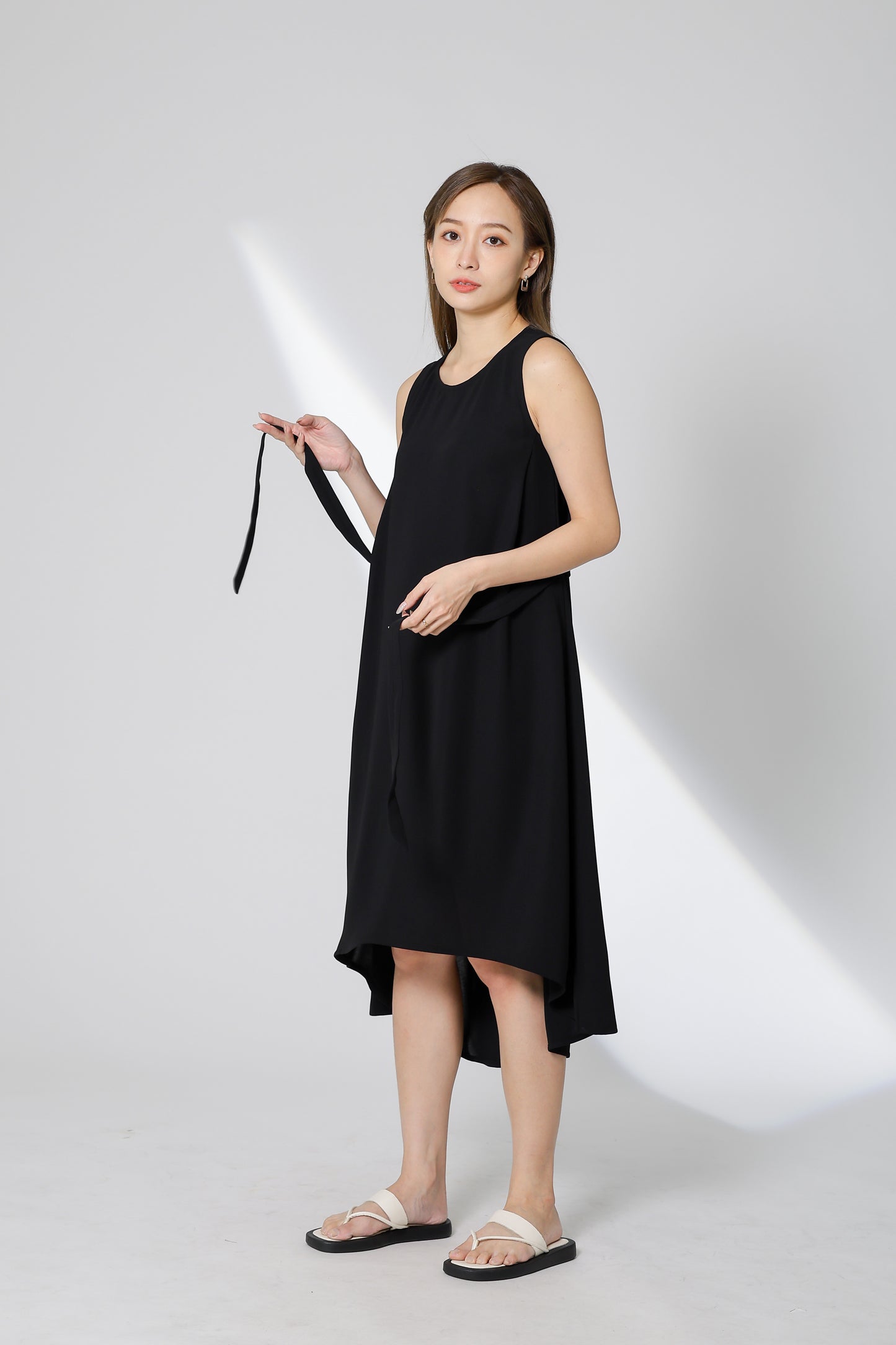 Gerri Asymmetric Hem Dress - Black