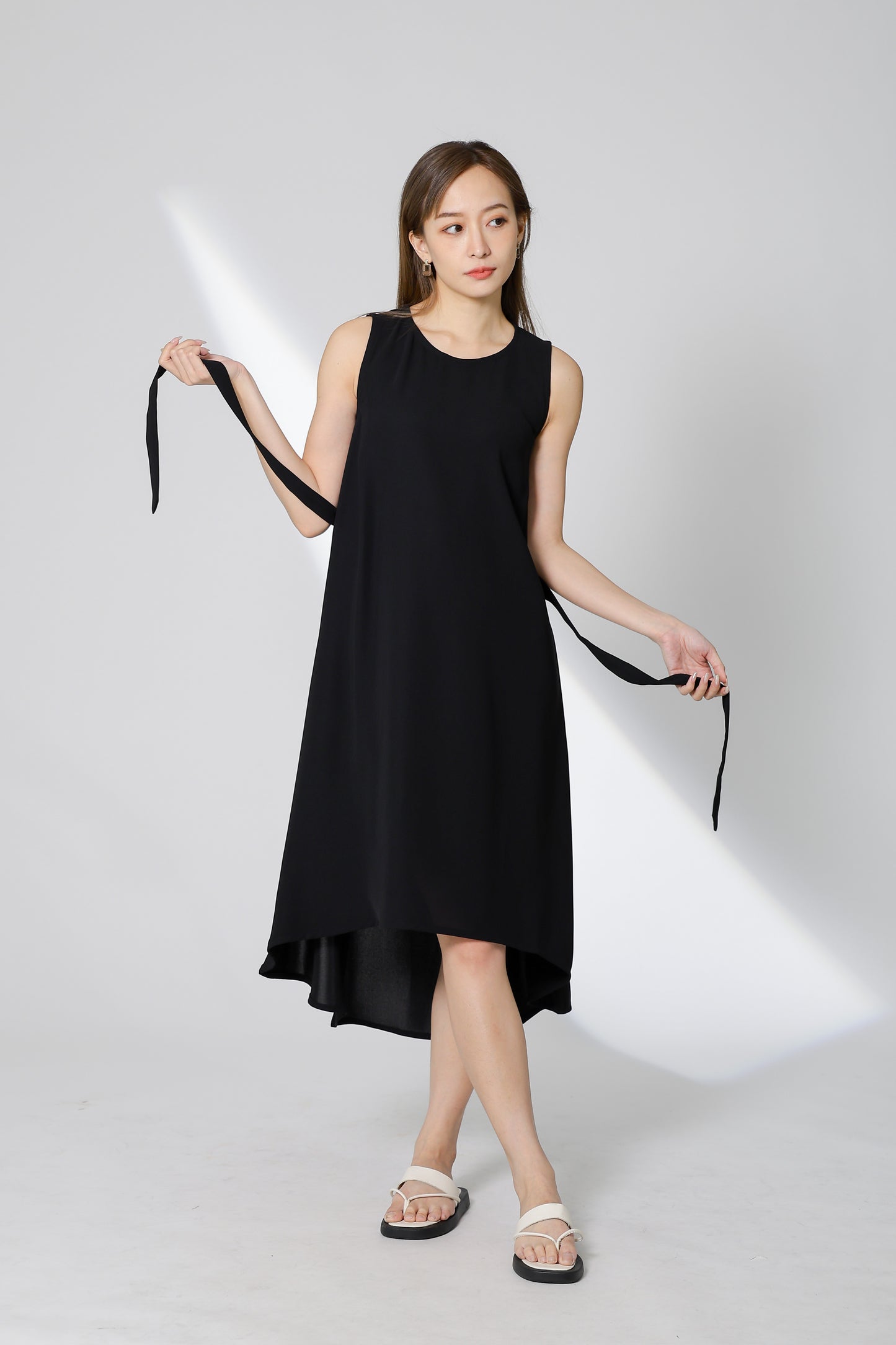 Gerri Asymmetric Hem Dress - Black