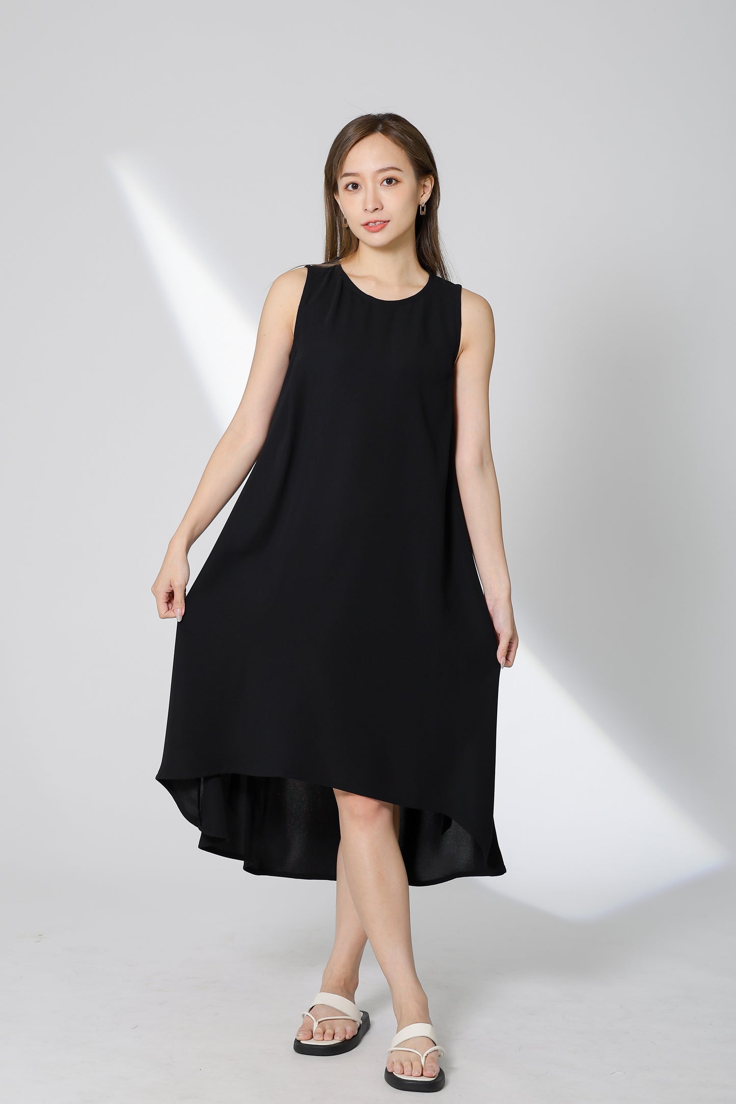 Gerri Asymmetric Hem Dress - Black
