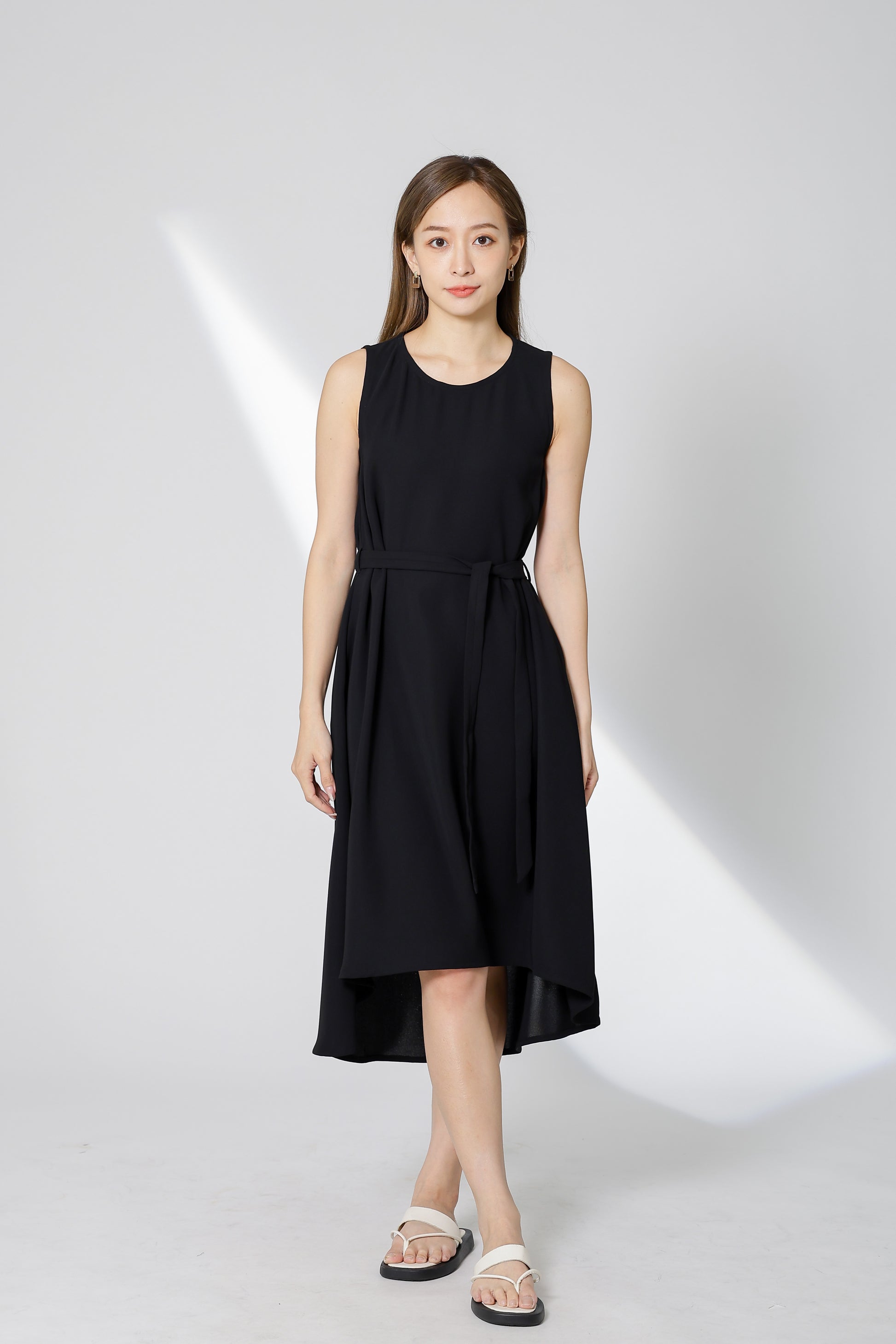 Gerri Asymmetric Hem Dress - Black