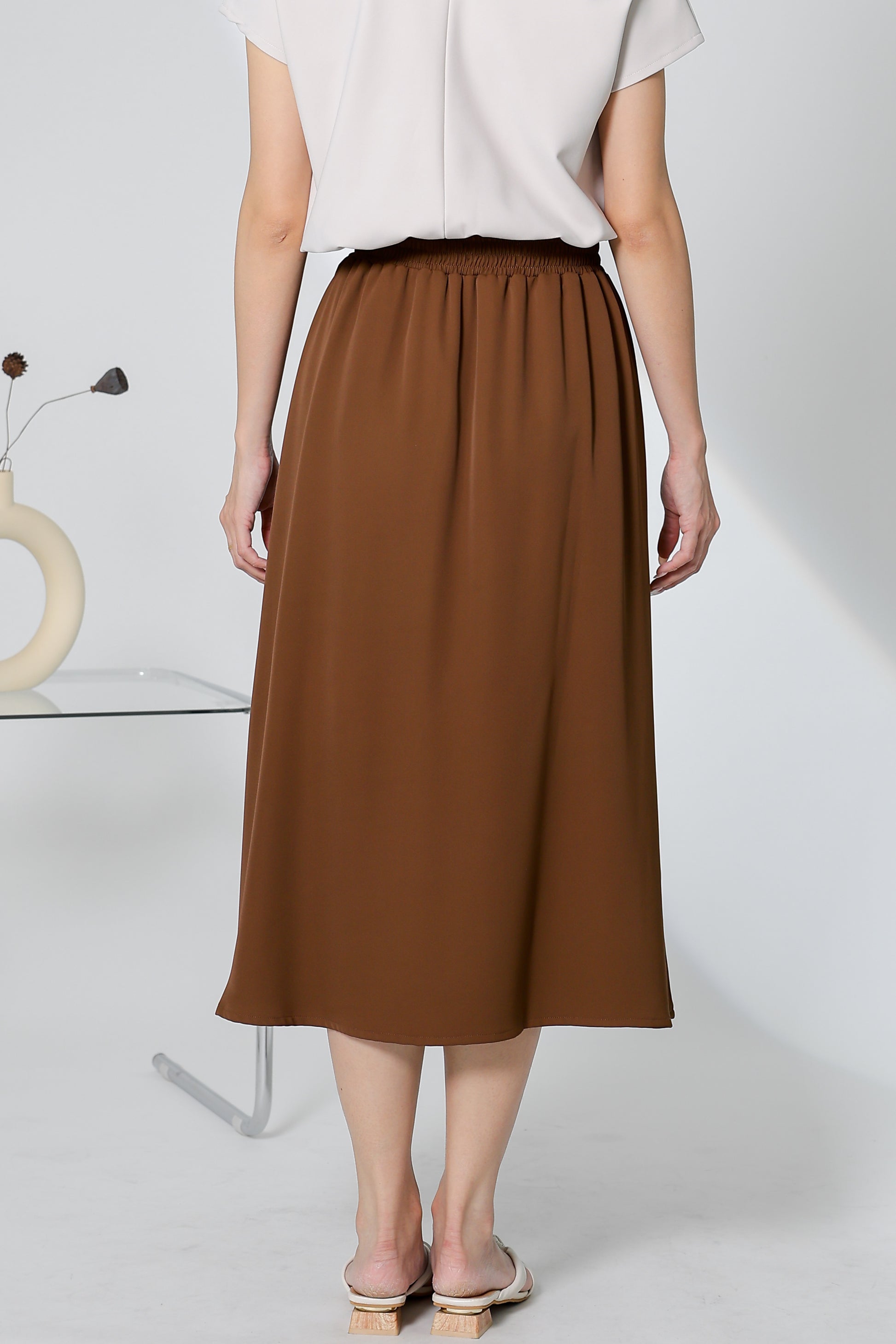 Gillian Flared Skirt - Brown