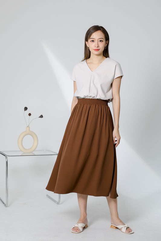 Gillian Flared Skirt - Brown