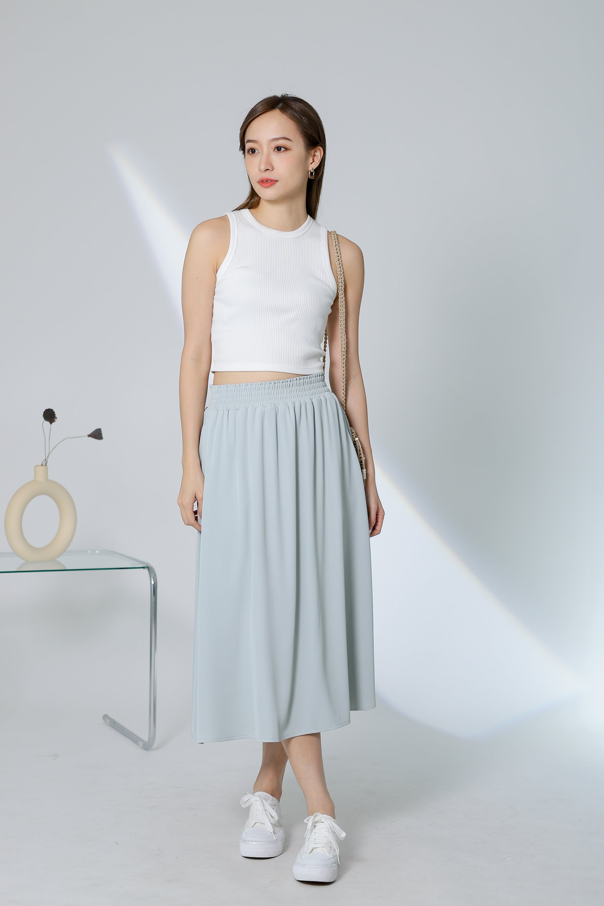 Gillian Flared Skirt - Light Sage