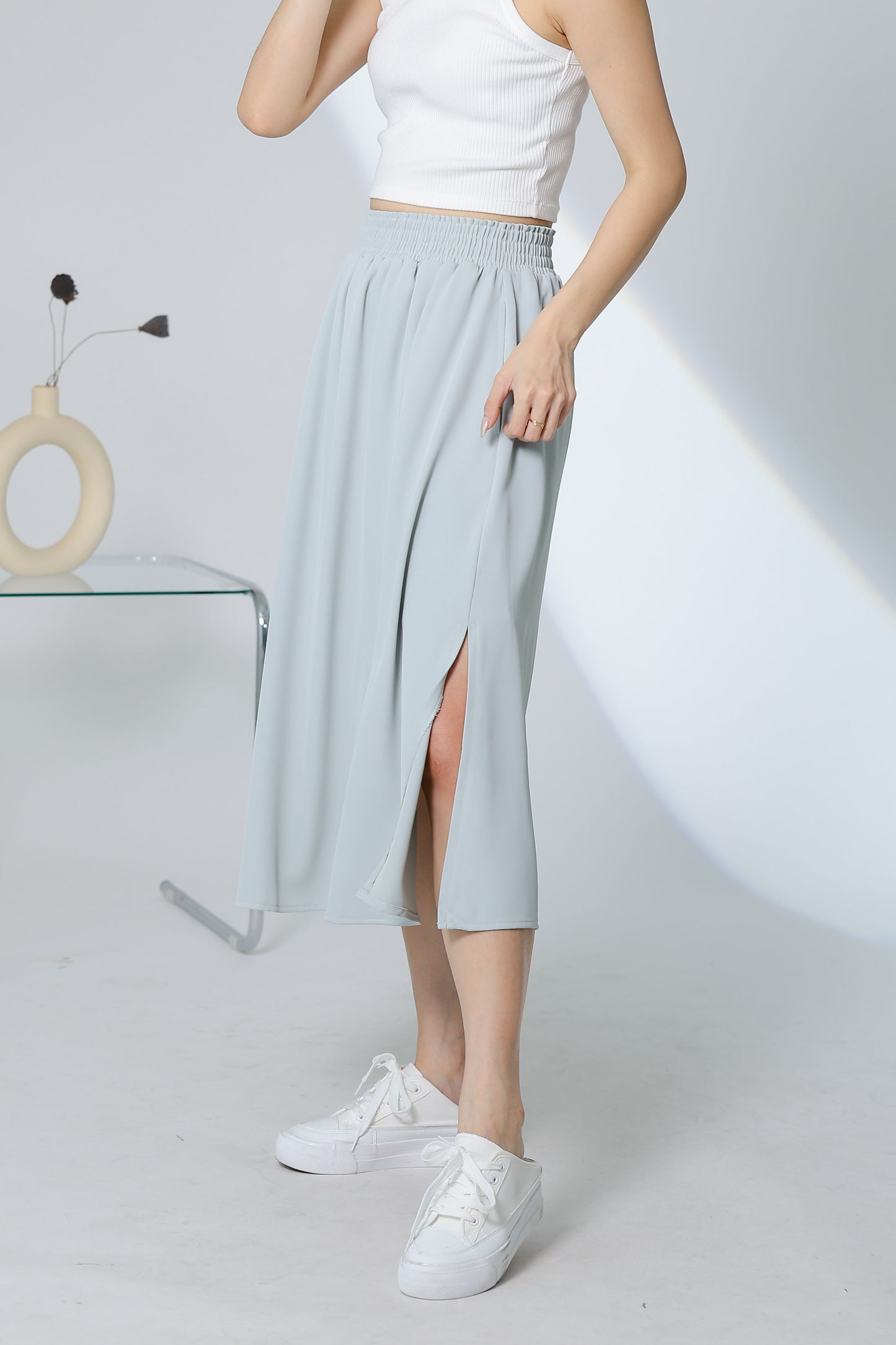 Gillian Flared Skirt - Light Sage
