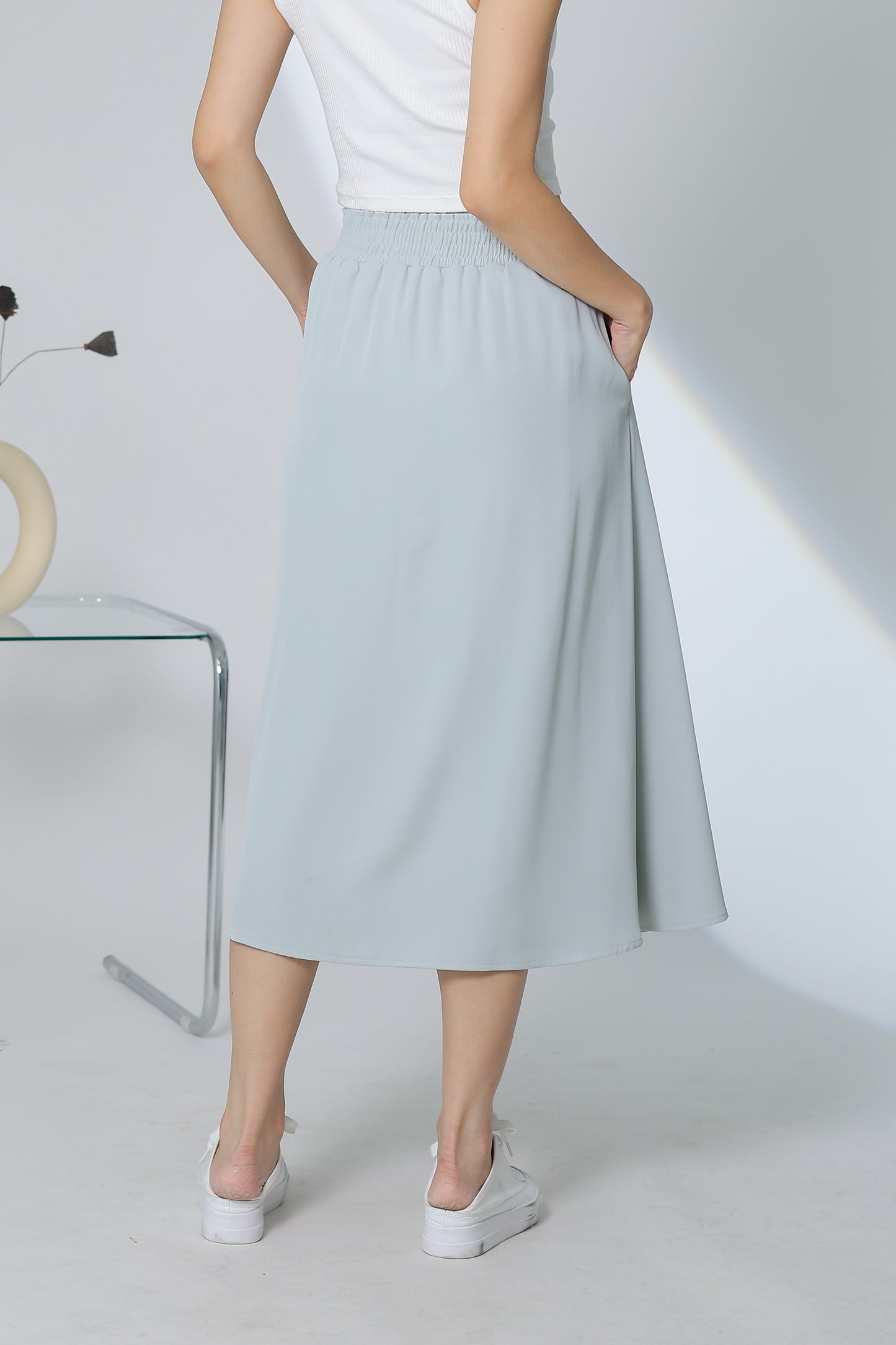 Gillian Flared Skirt - Light Sage