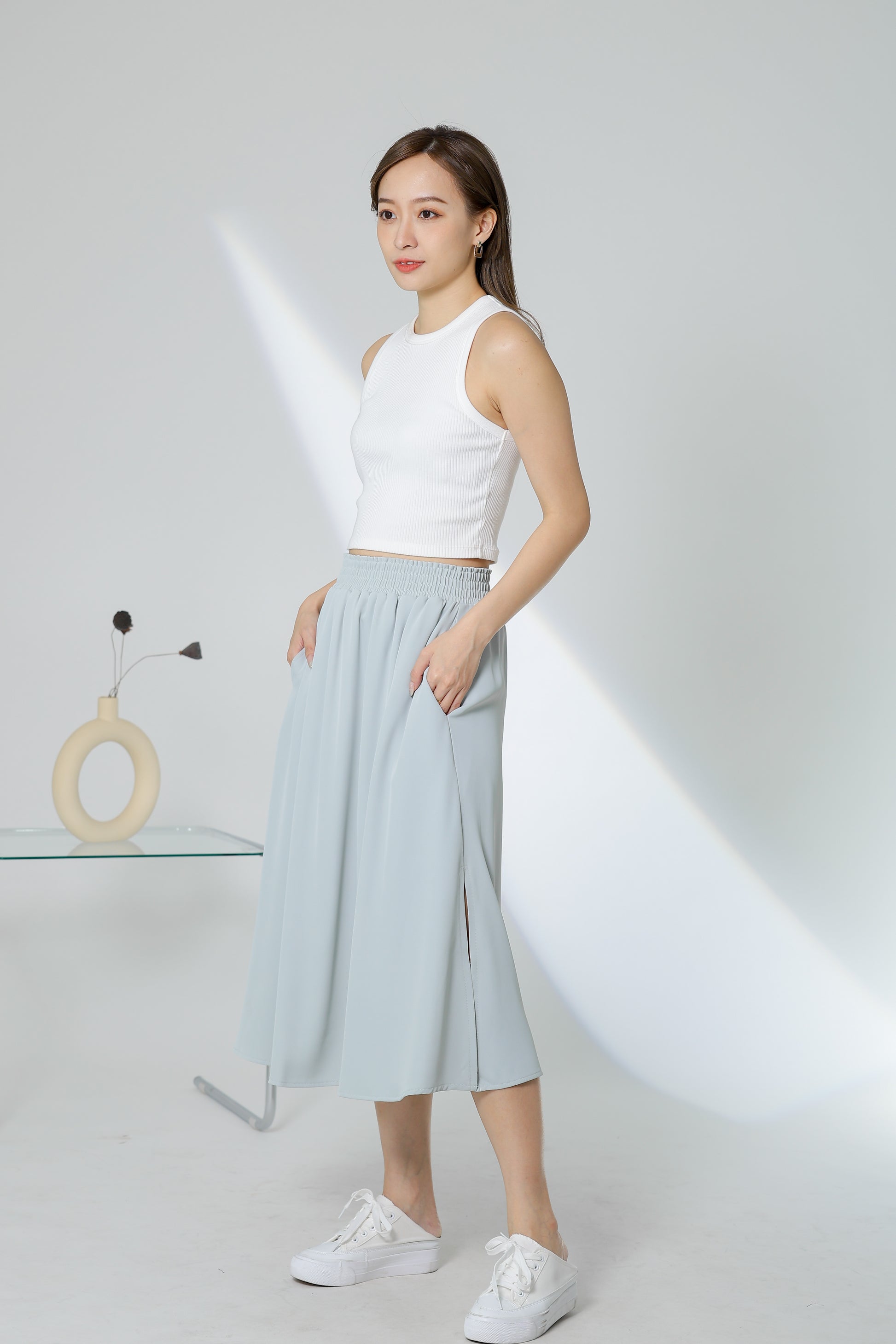Gillian Flared Skirt - Light Sage