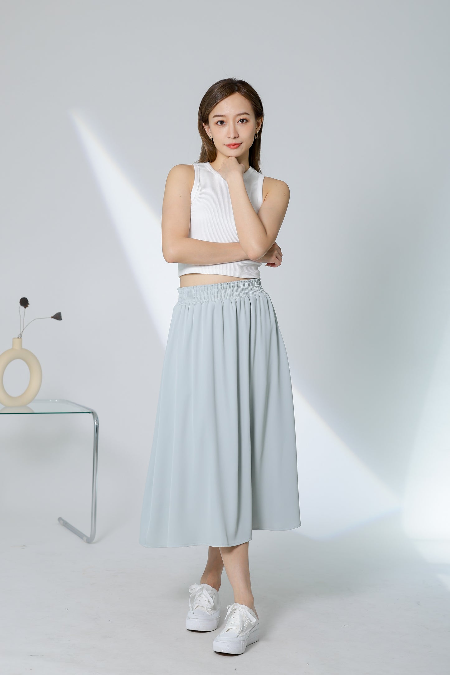 Gillian Flared Skirt - Light Sage