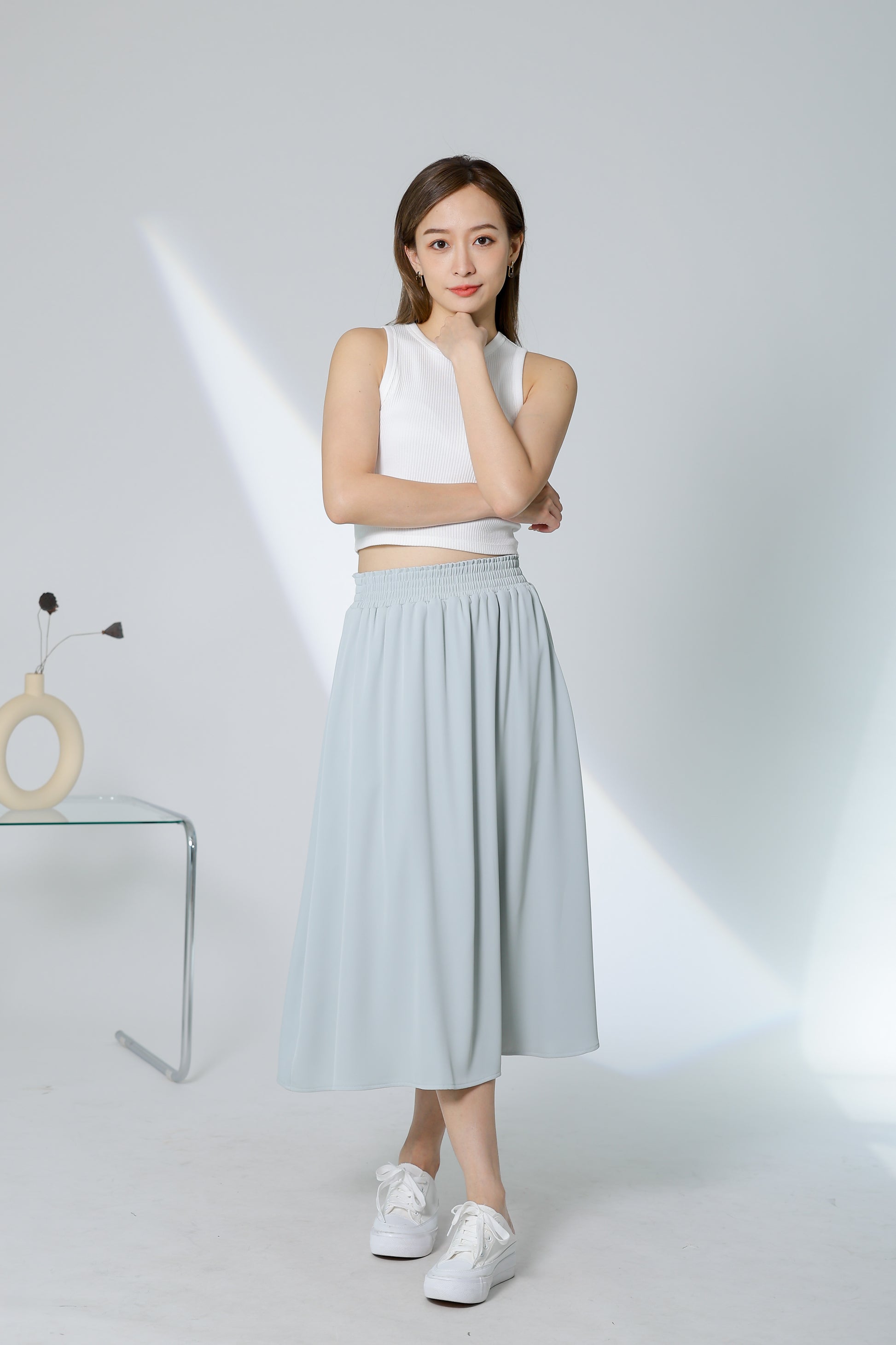 Gillian Flared Skirt - Light Sage