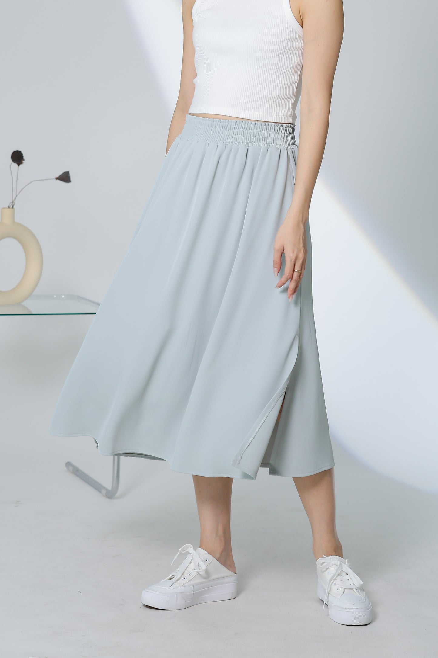 Gillian Flared Skirt - Light Sage
