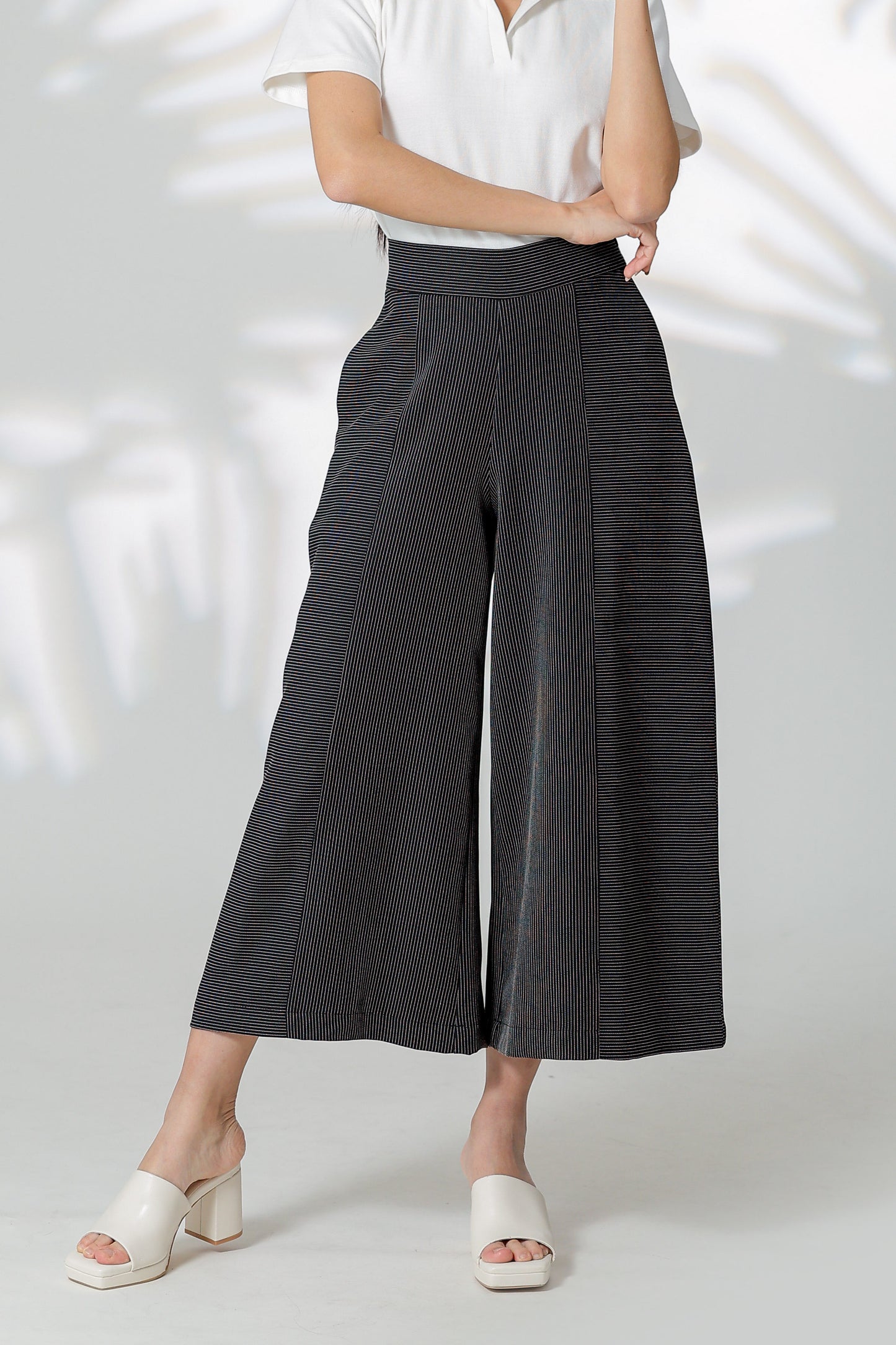 Gracie Striped Wide Leg Pant - Black