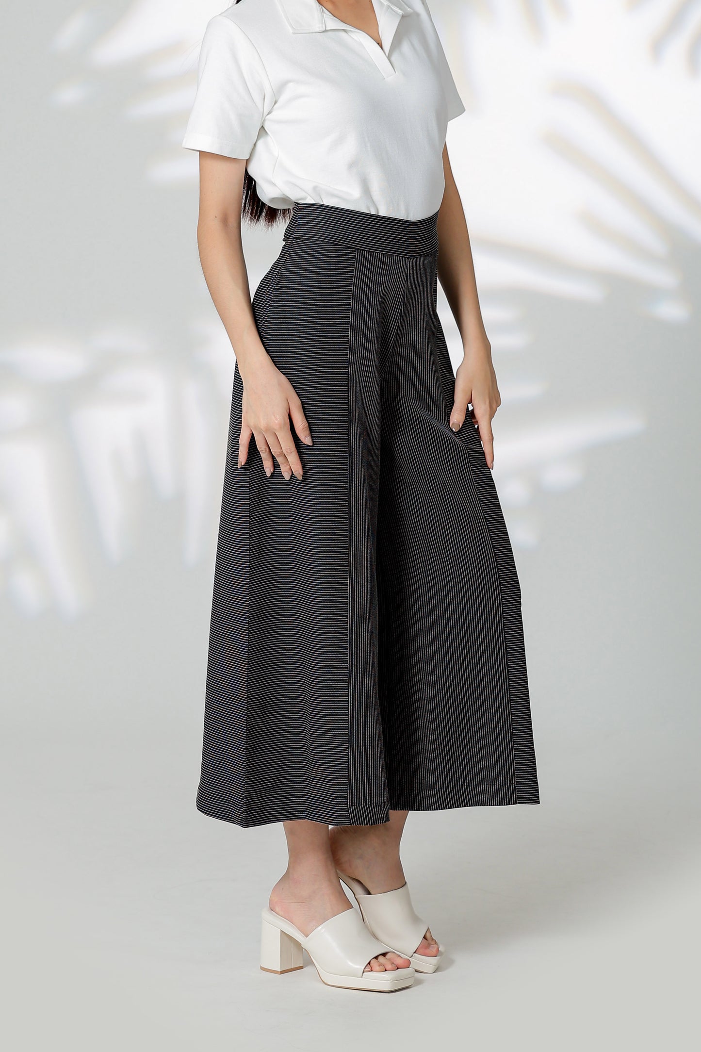 Gracie Striped Wide Leg Pant - Black