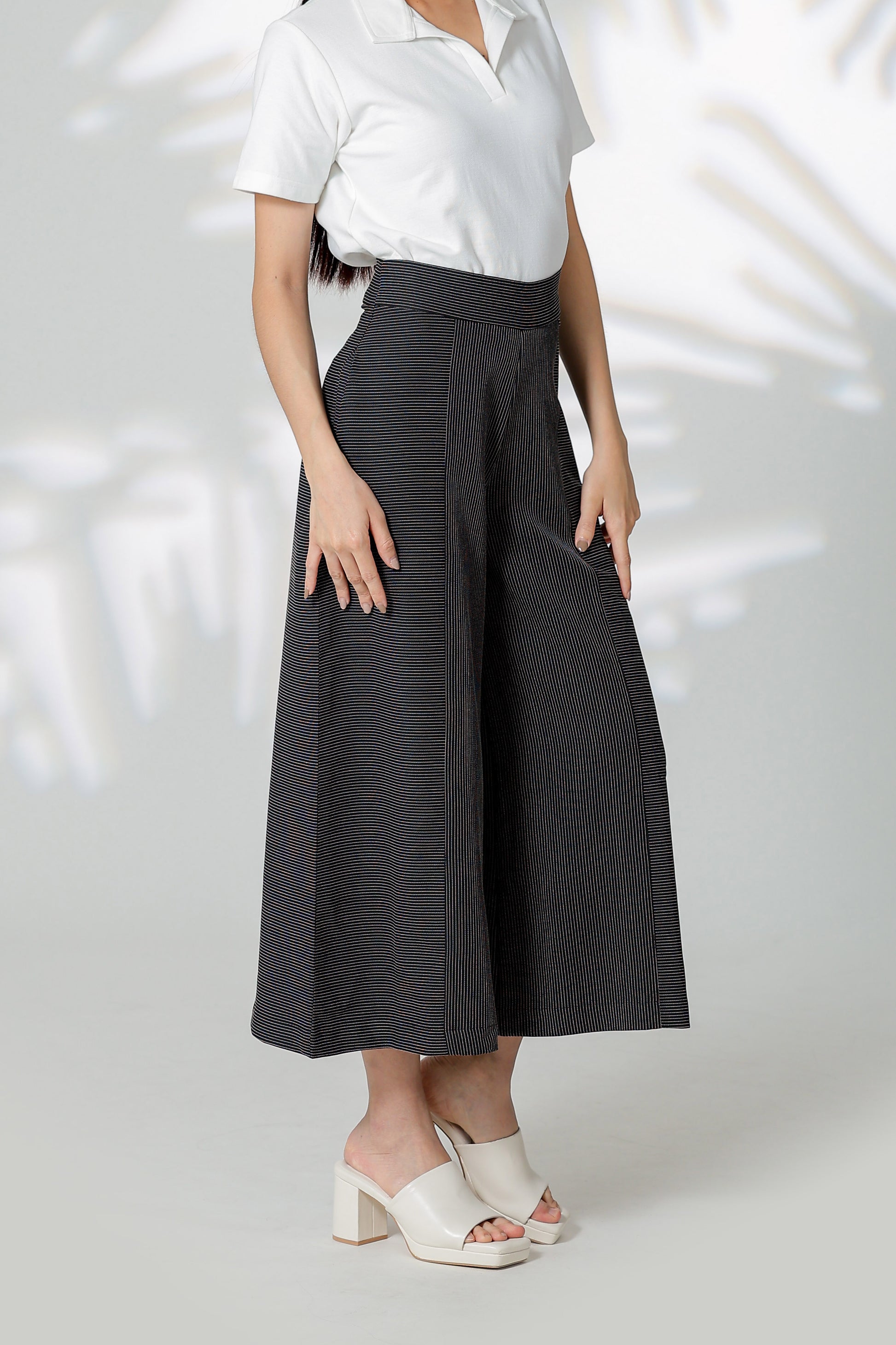 Gracie Striped Wide Leg Pant - Black