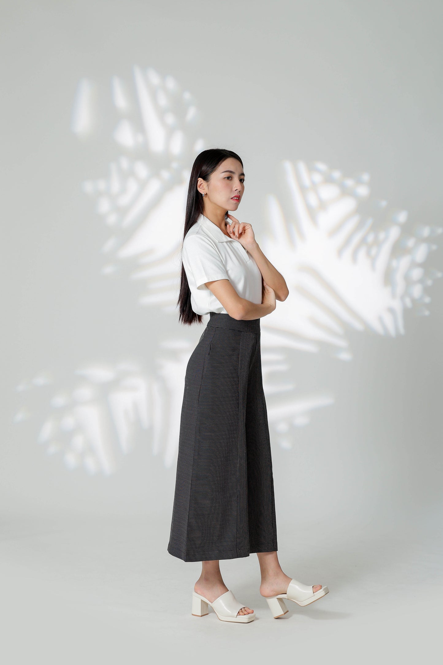 Gracie Striped Wide Leg Pant - Black