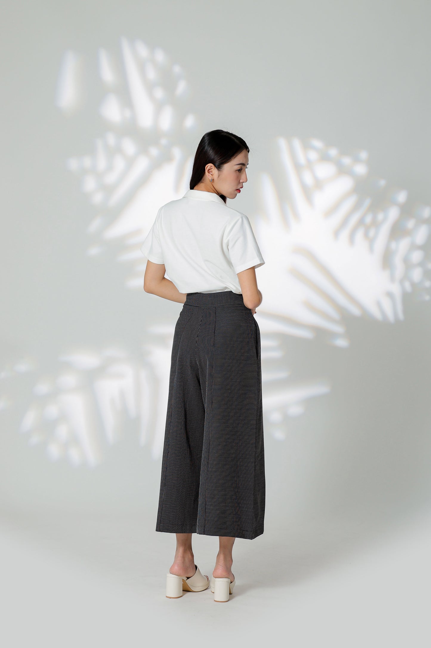 Gracie Striped Wide Leg Pant - Black
