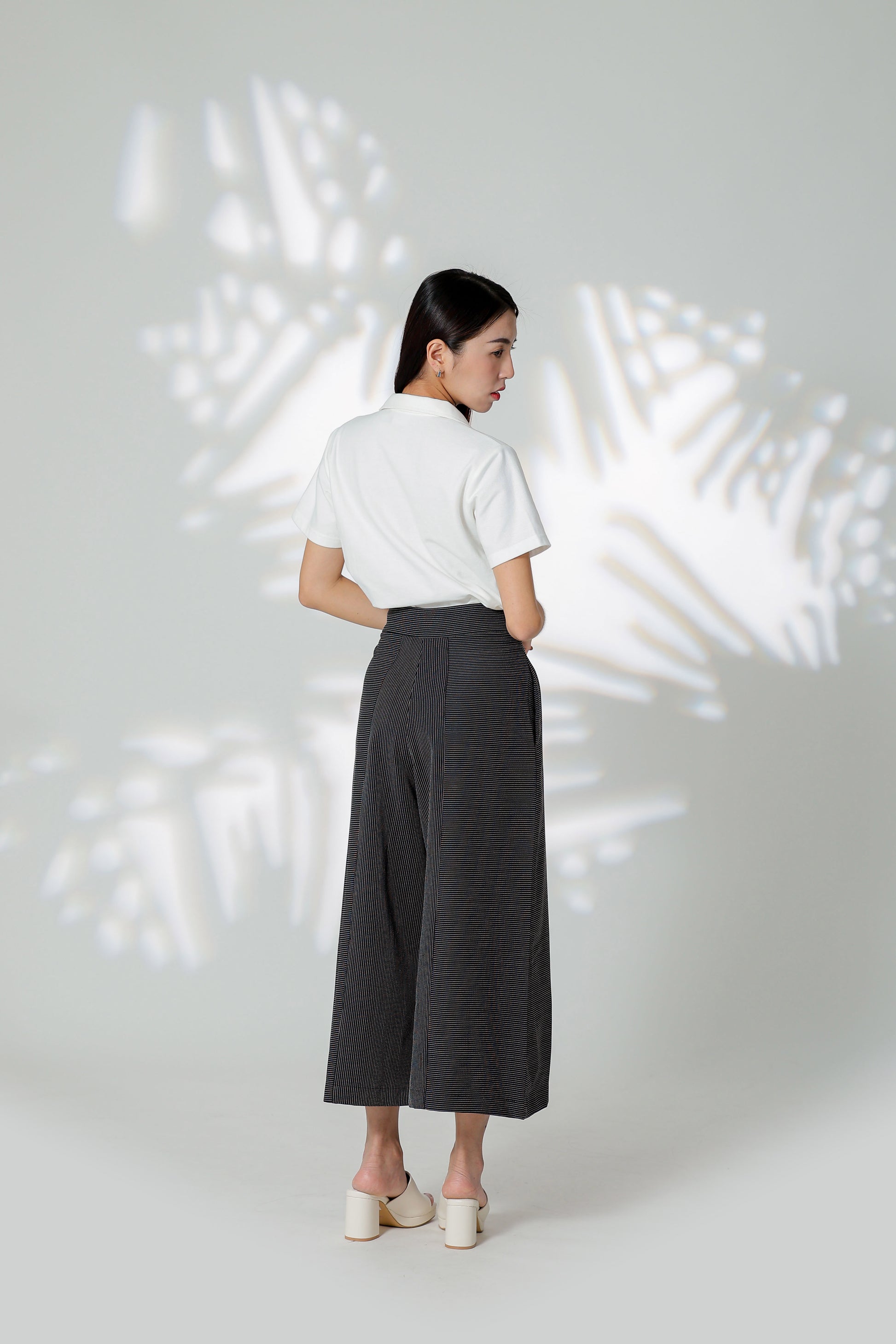 Gracie Striped Wide Leg Pant - Black