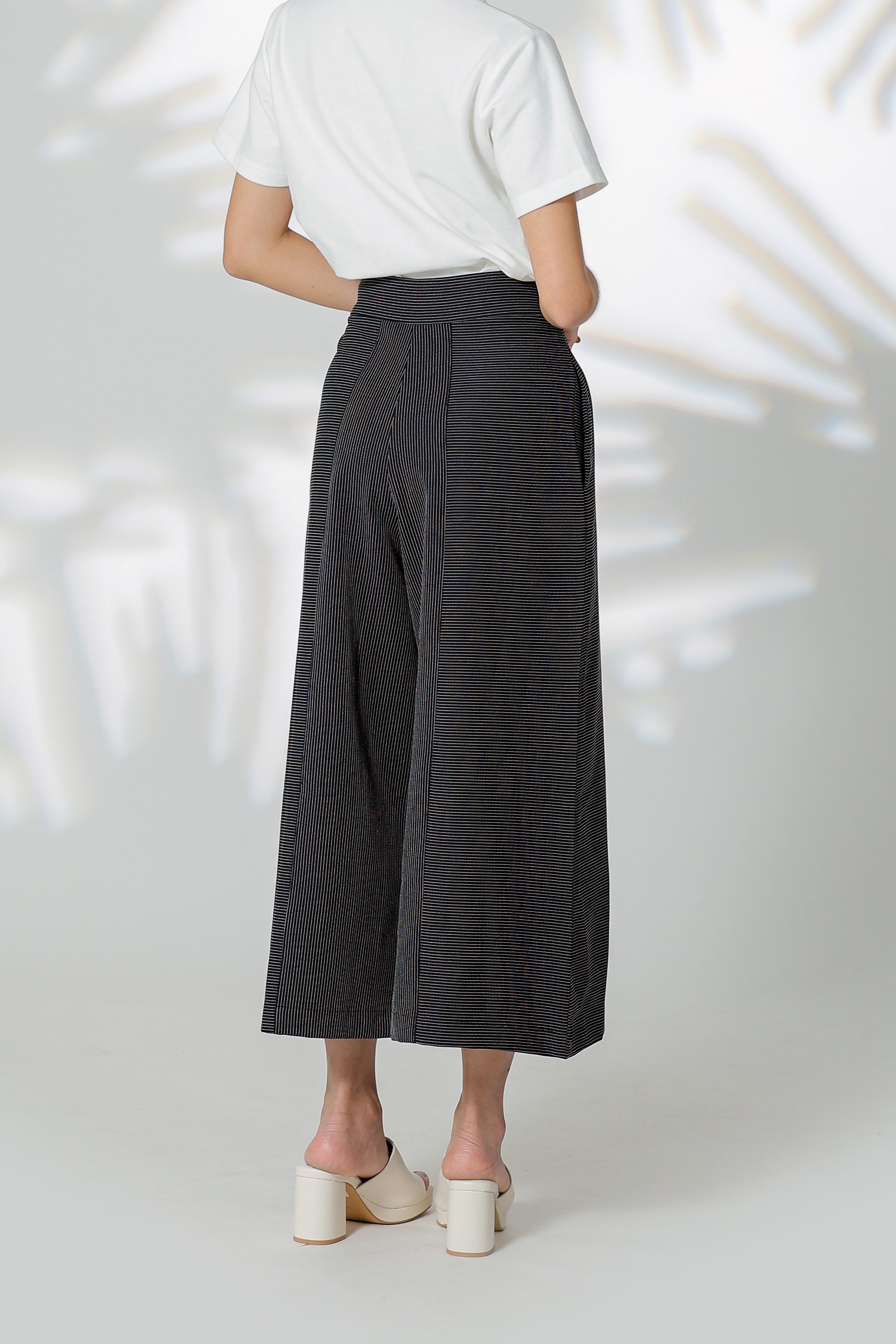 Gracie Striped Wide Leg Pant - Black