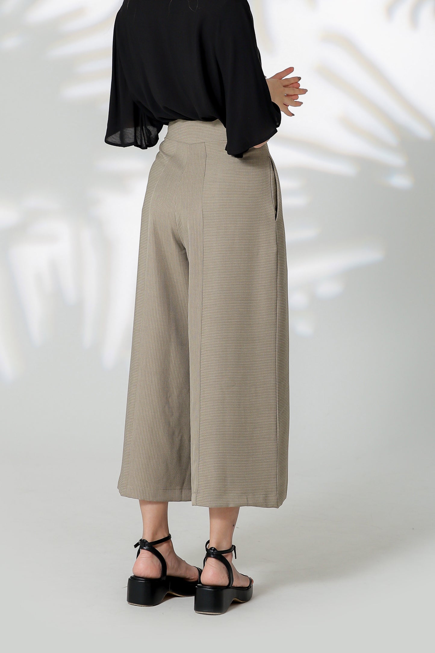 Gracie Striped Wide Leg Pant - Khaki