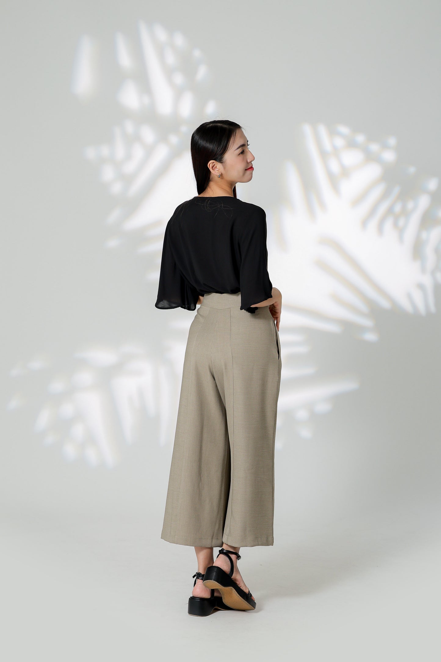 Gracie Striped Wide Leg Pant - Khaki
