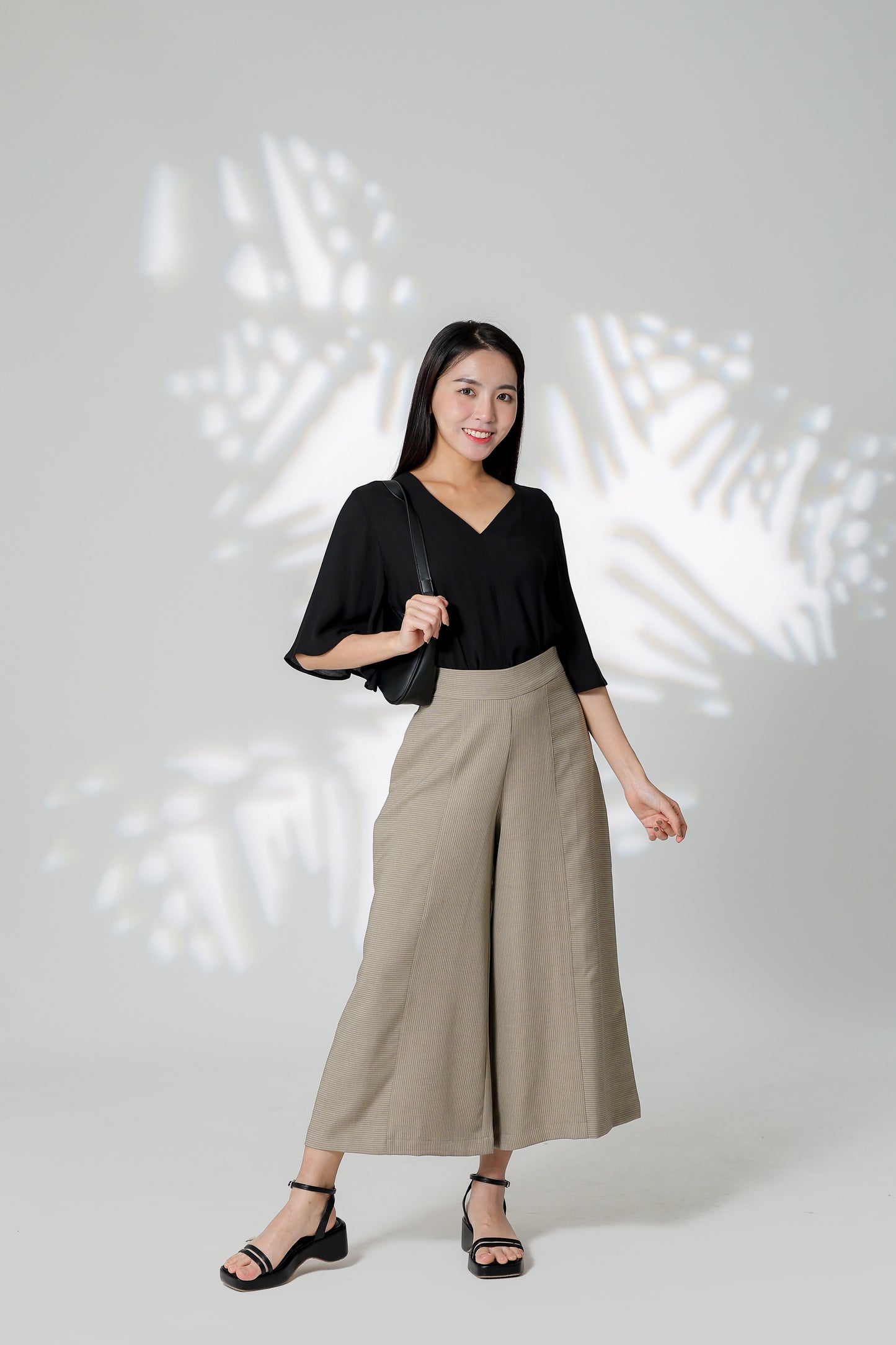 Gracie Striped Wide Leg Pant - Khaki