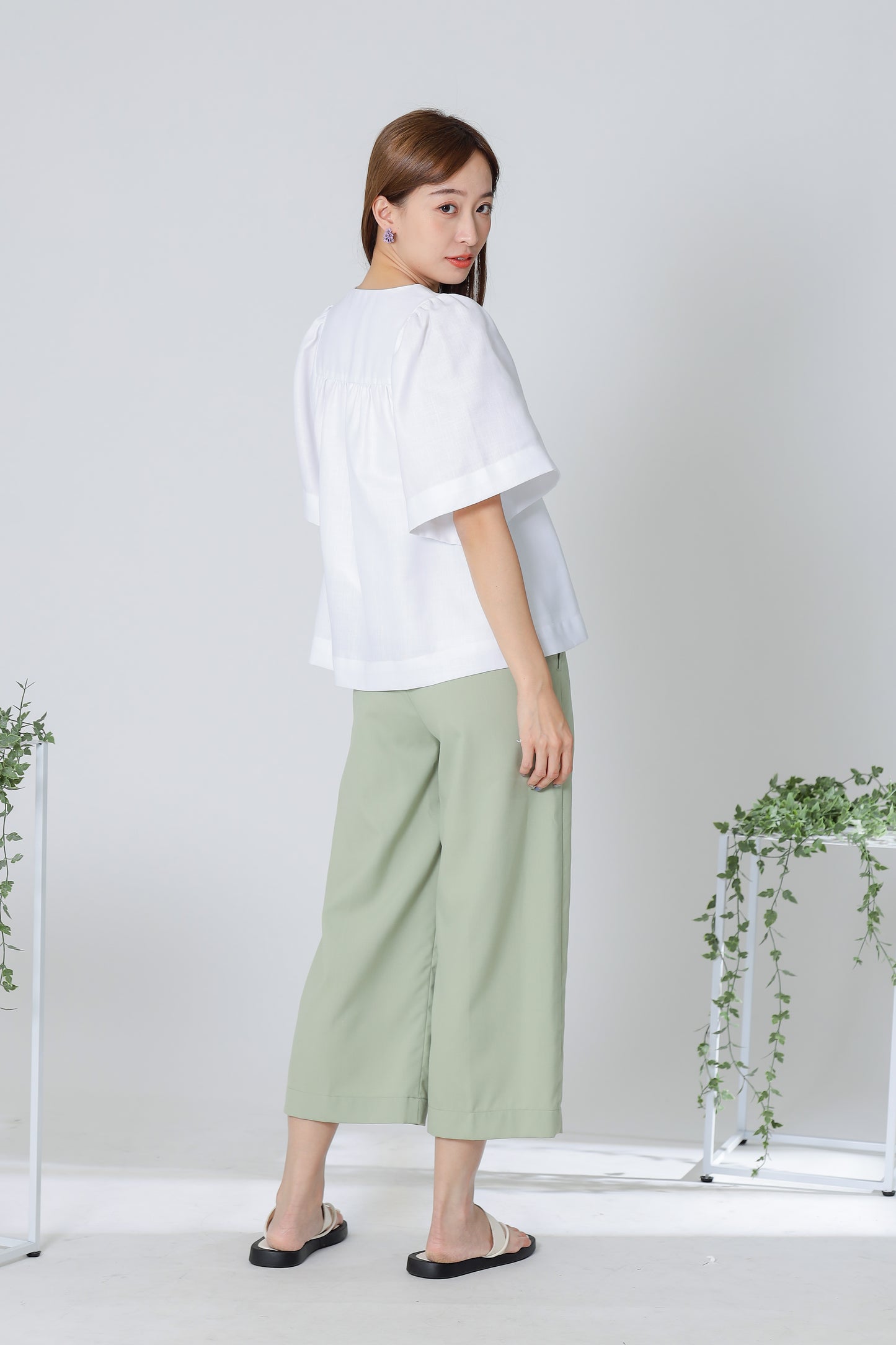Hannah Babydoll Blouse - White