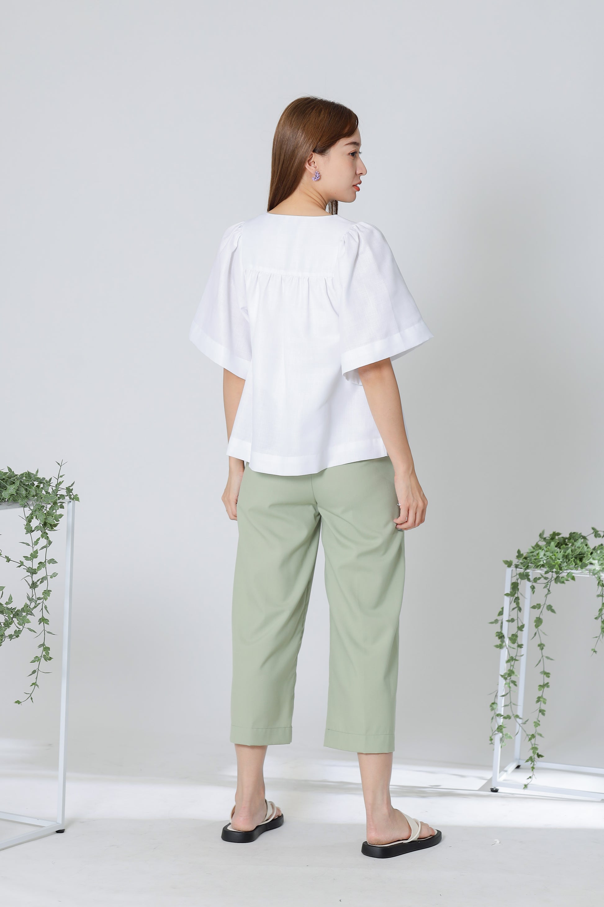 Hannah Babydoll Blouse - White