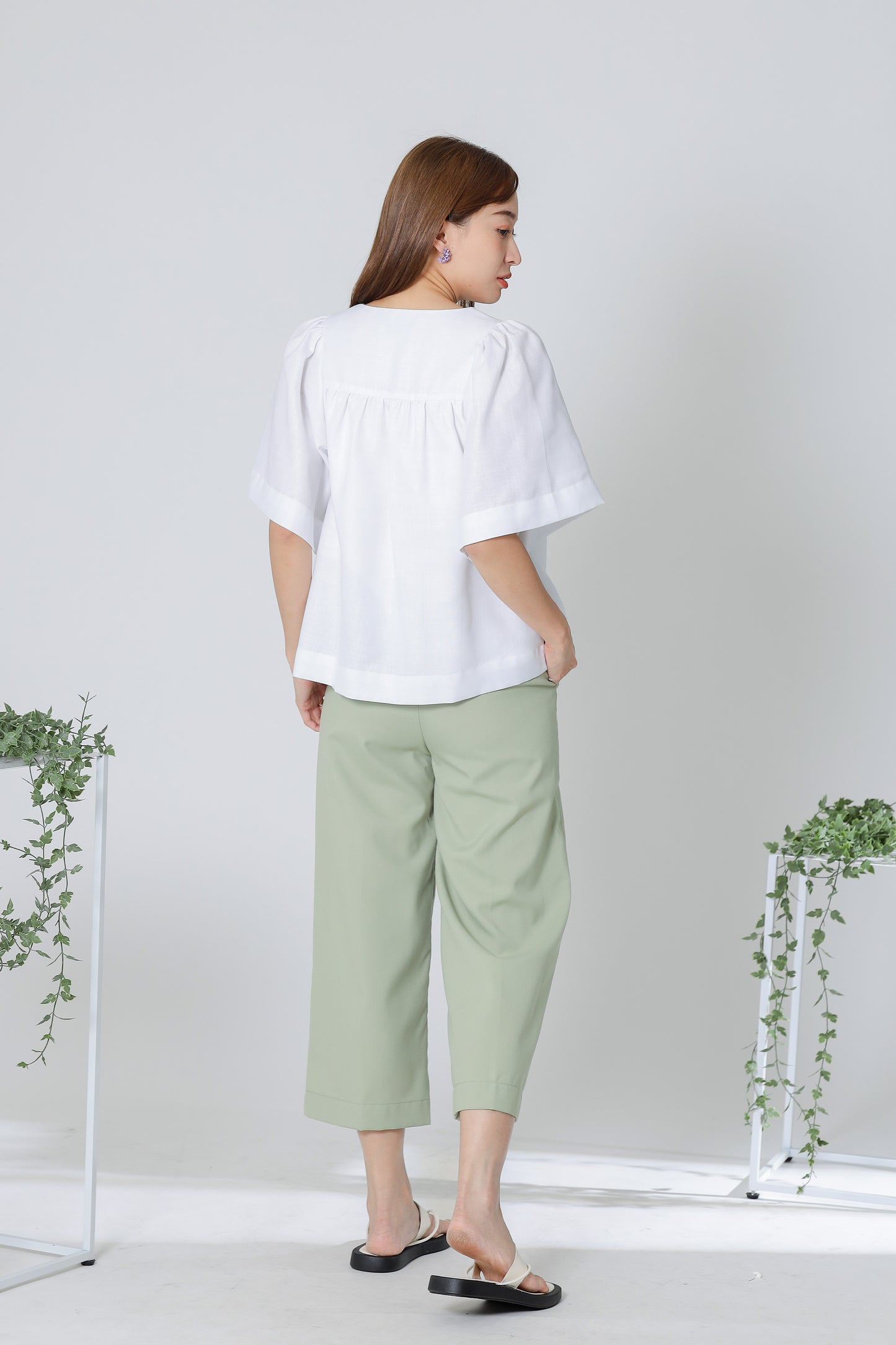 Hannah Babydoll Blouse - White