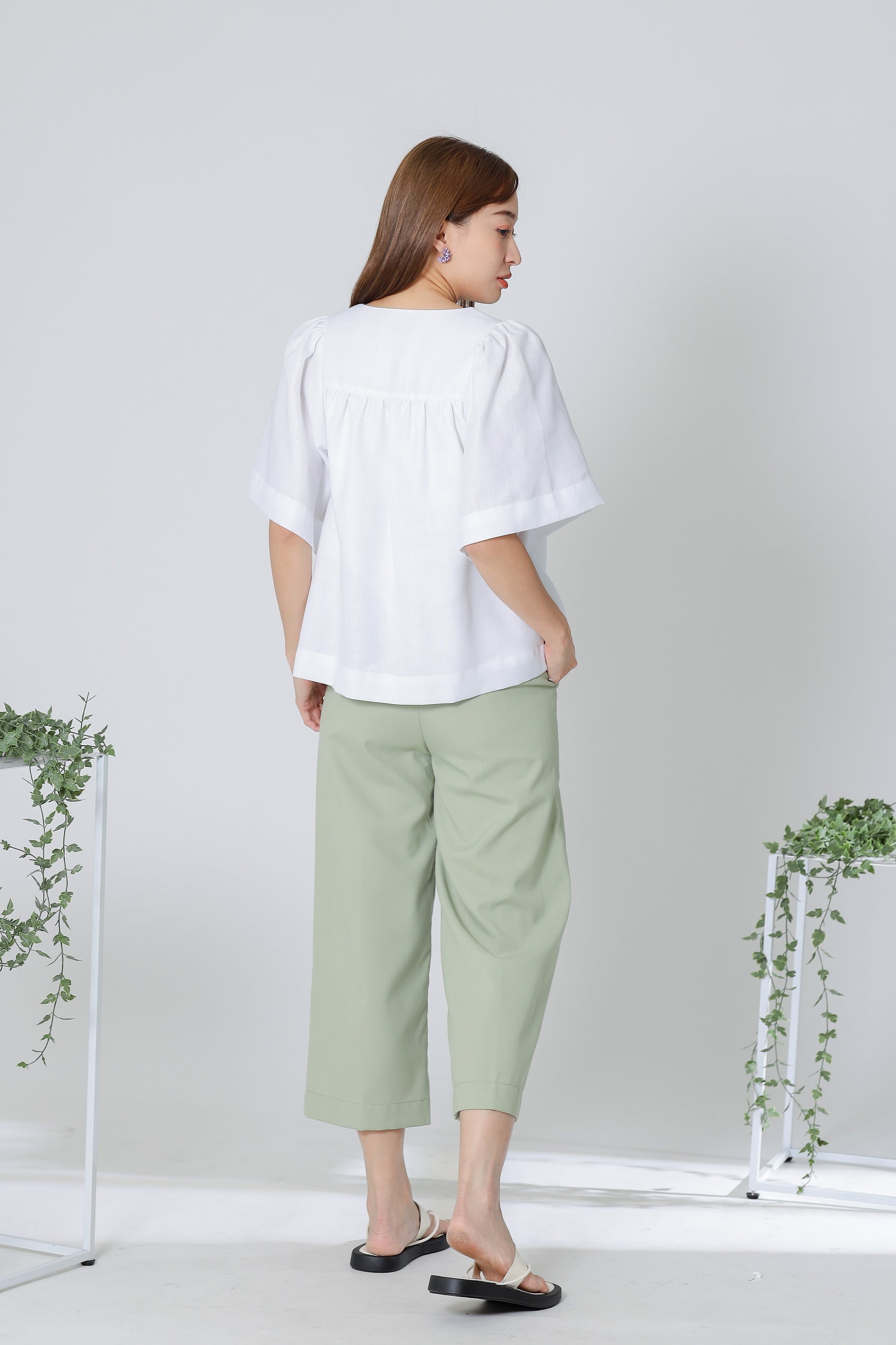 Hannah Babydoll Blouse - White