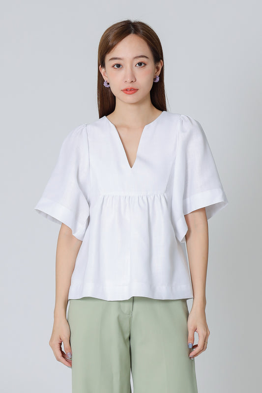 Hannah Babydoll Blouse - White